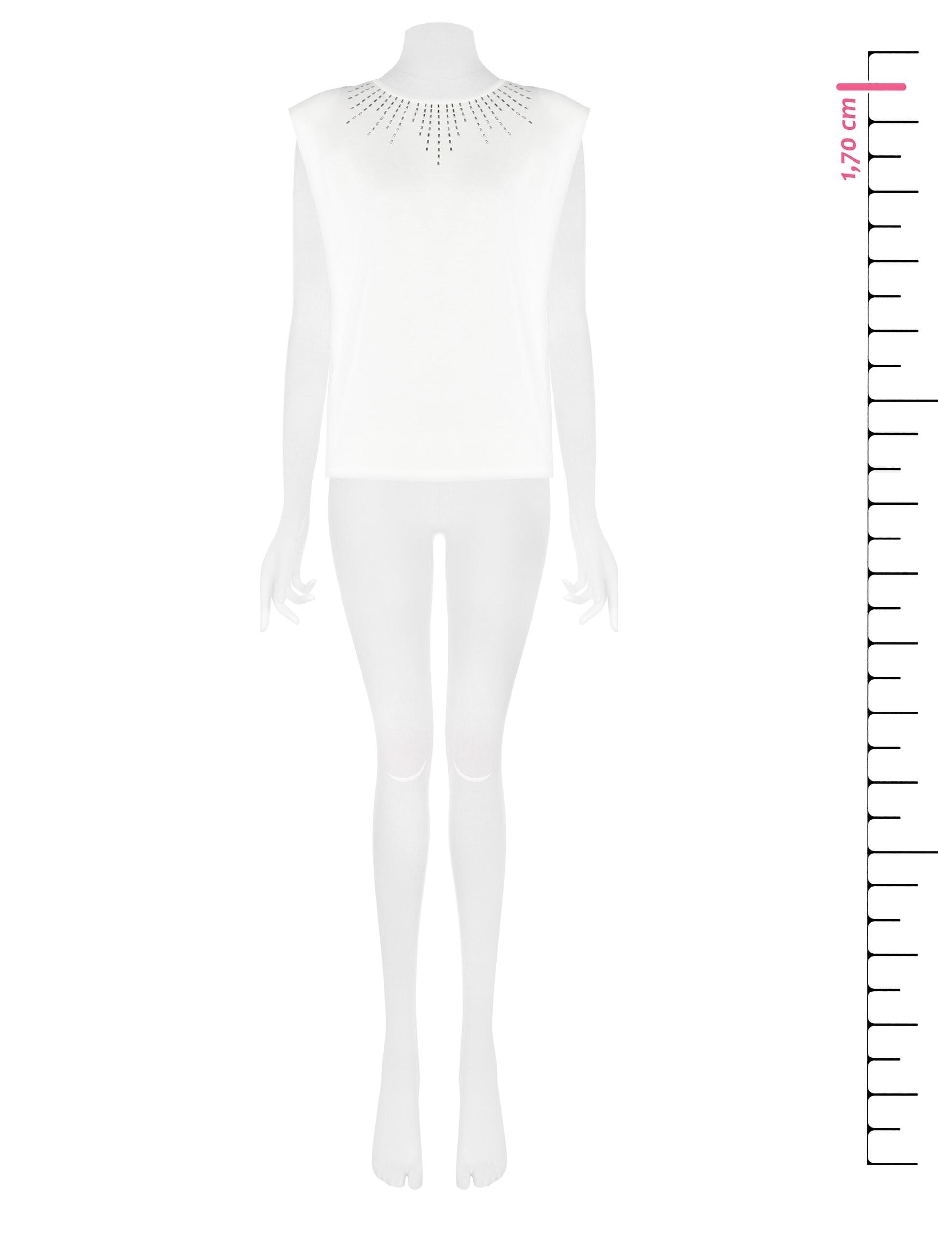 T-shirt en coton avec cristaux et épaulettes Rinascimento