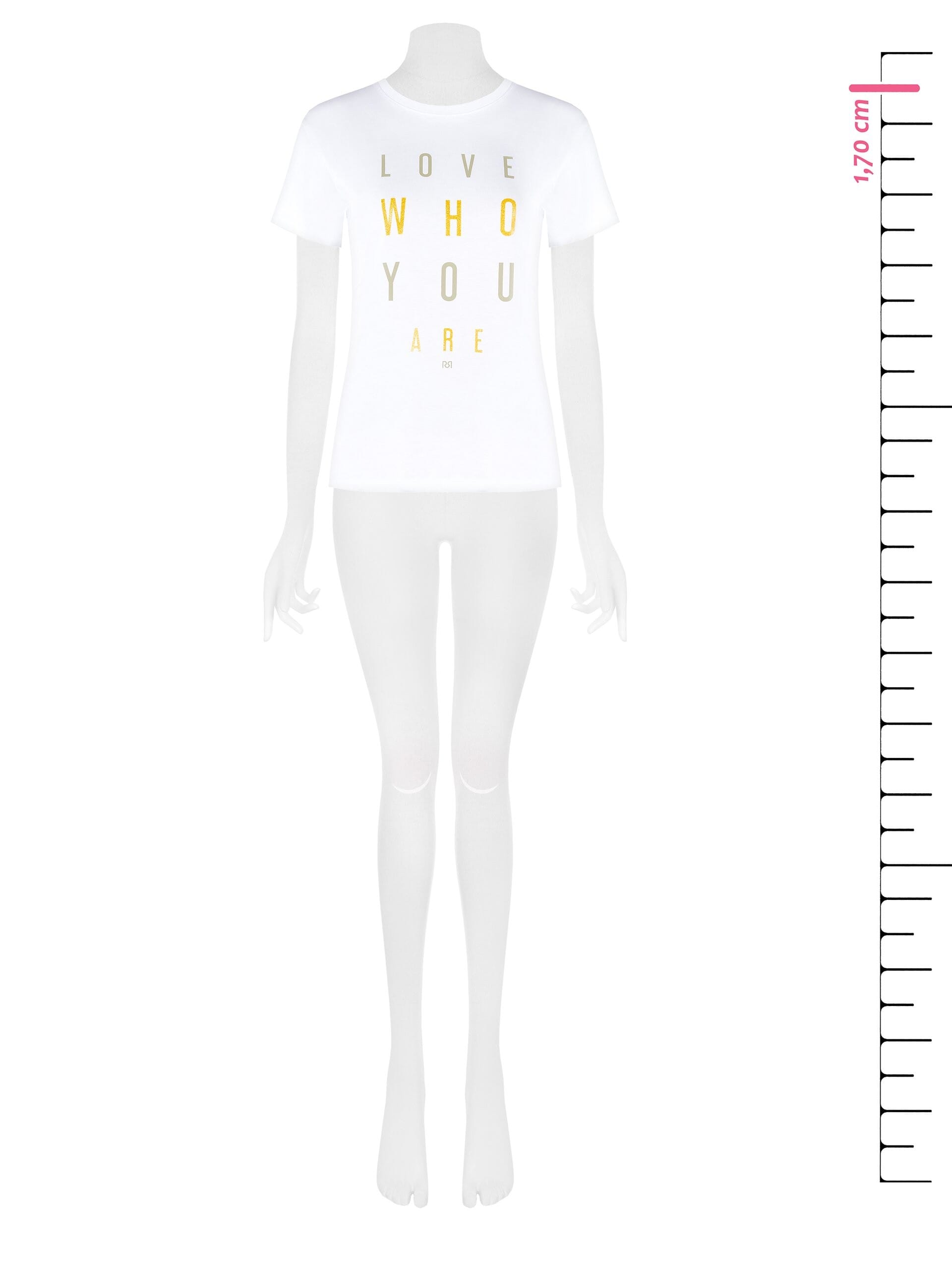 Rinascimento Glitter Slogan Print Cotton Regular T-Shirt