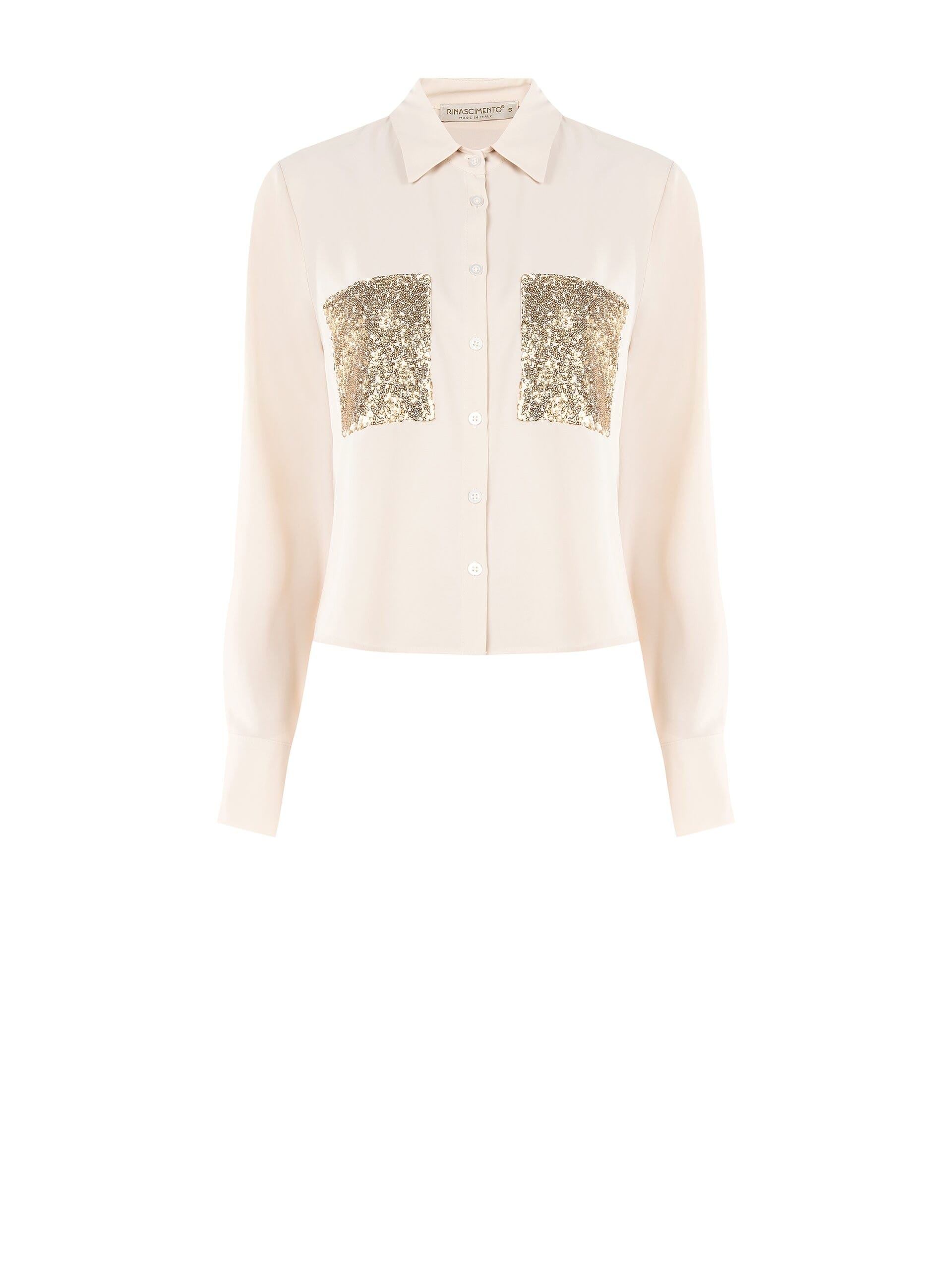 Chemise en satin opaque fluide avec paillettes Rinascimento