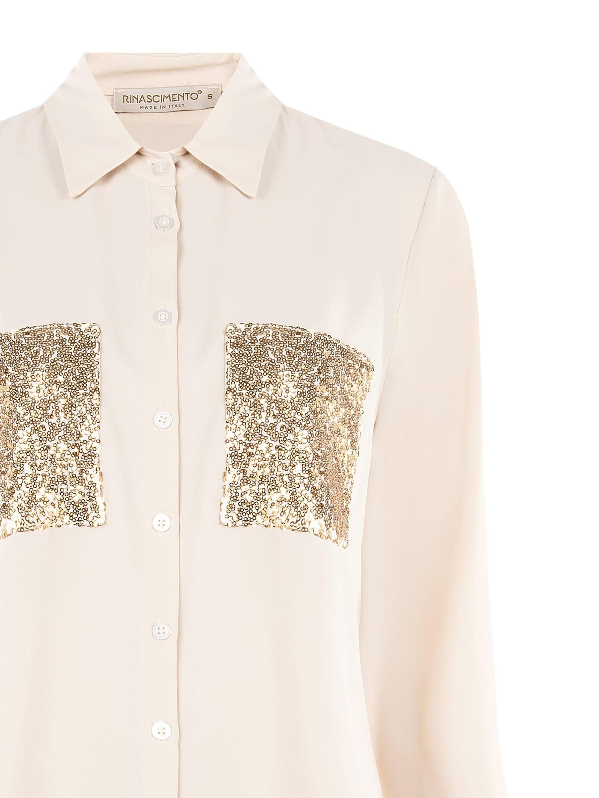 Chemise en satin opaque fluide avec paillettes Rinascimento