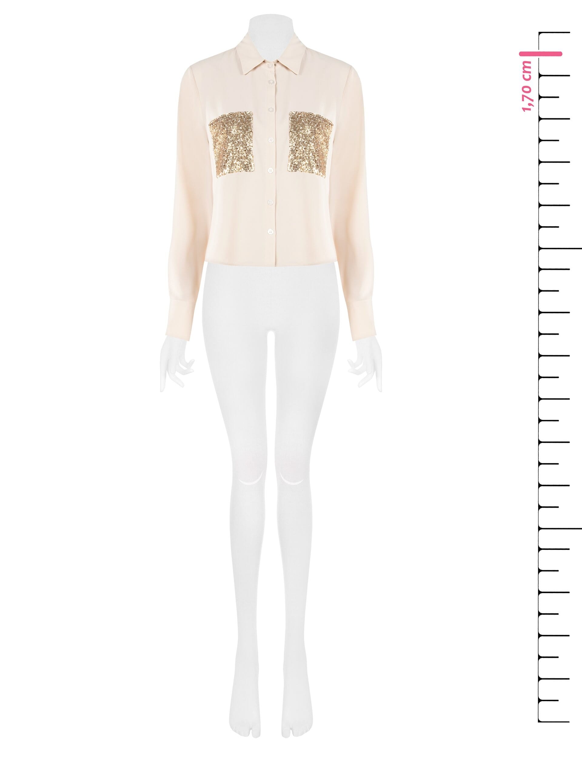 Chemise en satin opaque fluide avec paillettes Rinascimento