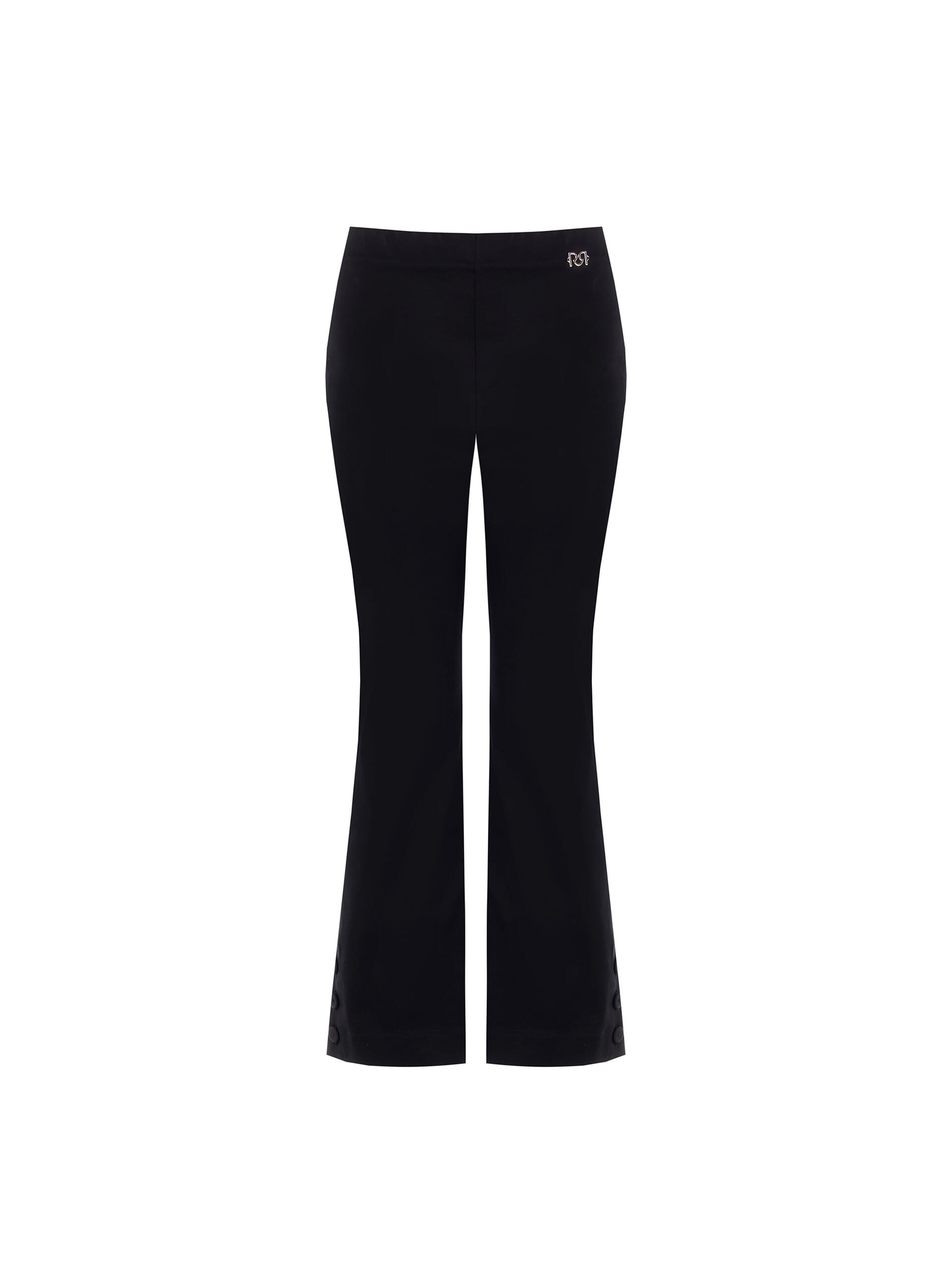 Straight Cotton Mix Trousers With Elasticated Waistband Rinascimento