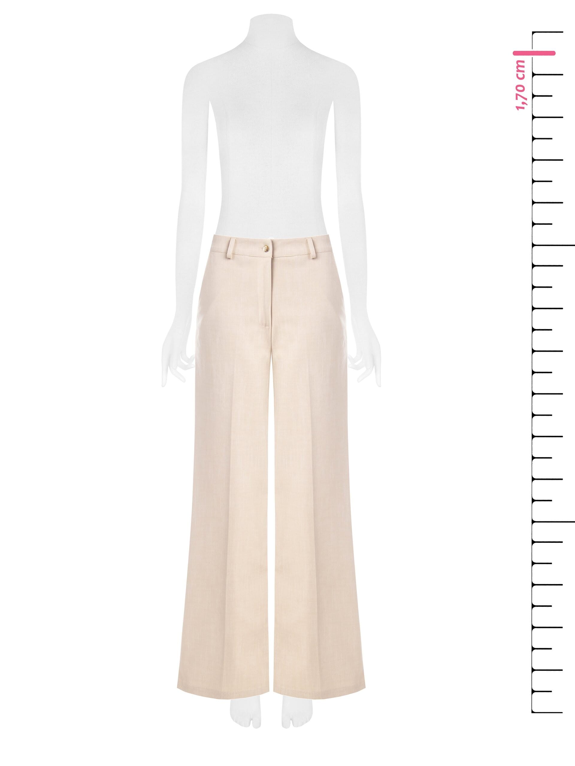 Pantaloni Palazzo In Punto Milano Leggero Effetto Fiammato Rinascimento