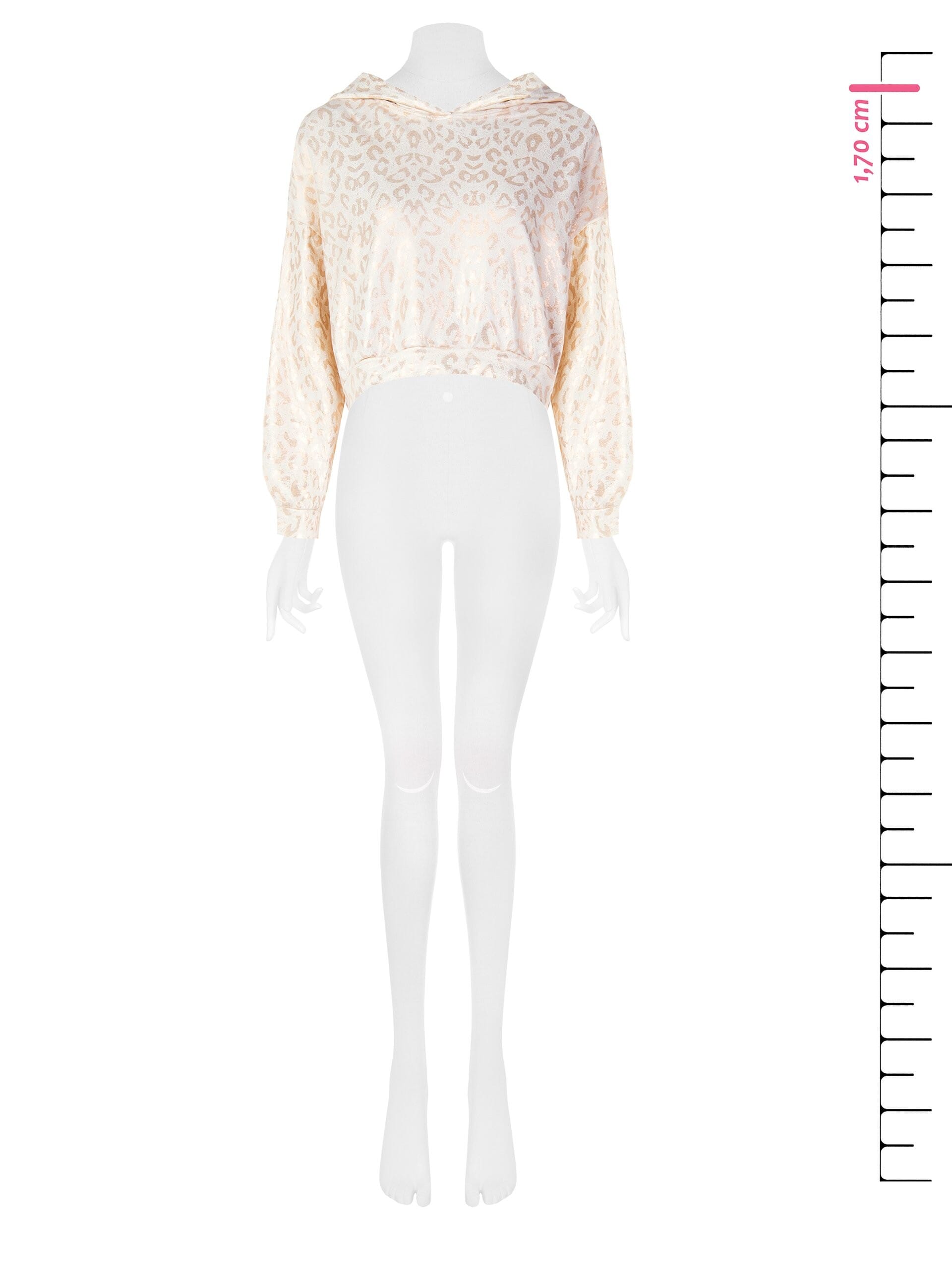 Short Hooded Cotton Sweatshirt with Laminated Spotted Pattern Rinascimento