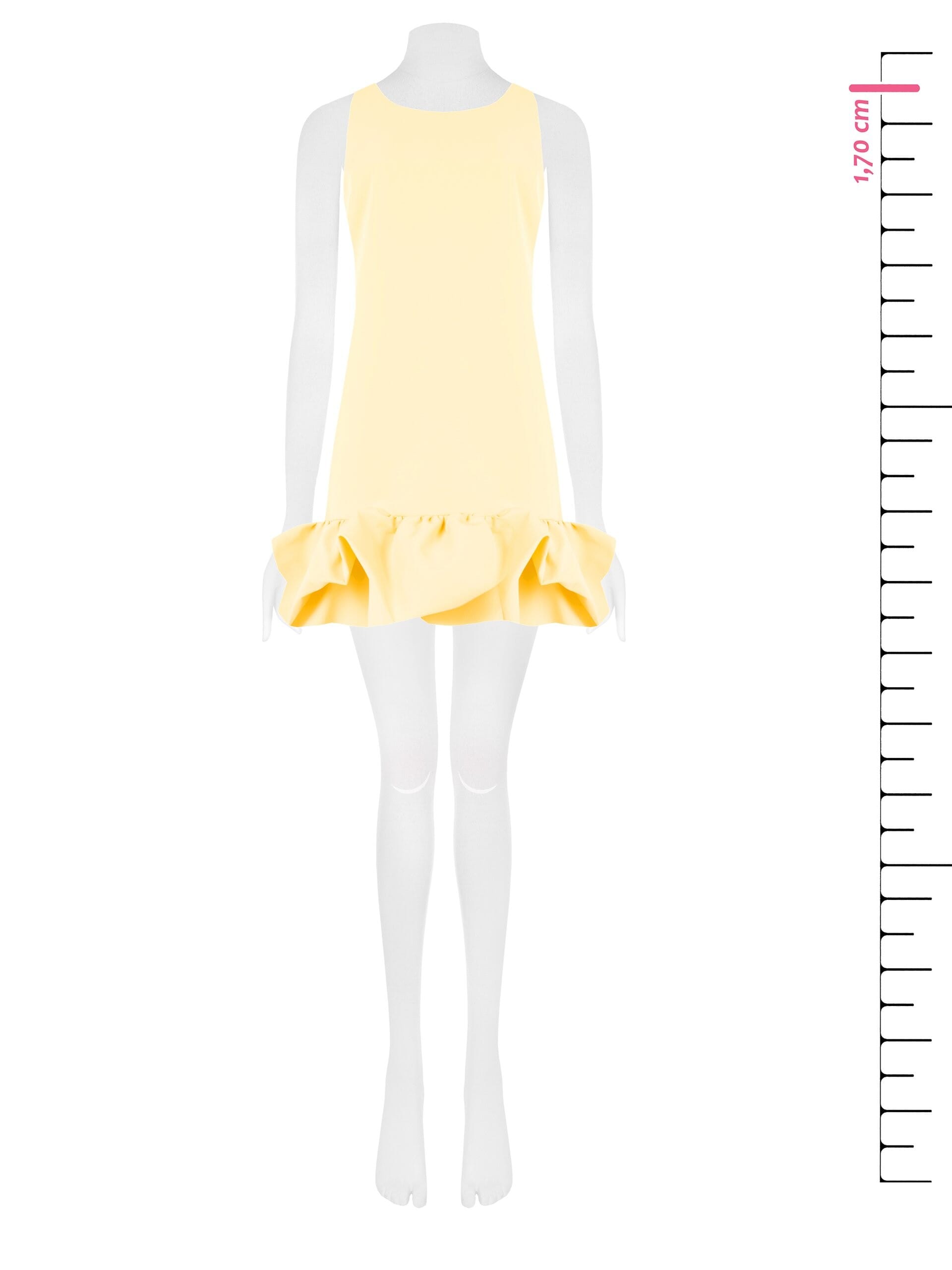 Abito Corto A Trapezio In Tessuto Tecnico Con Maxi Ruches Rinascimento