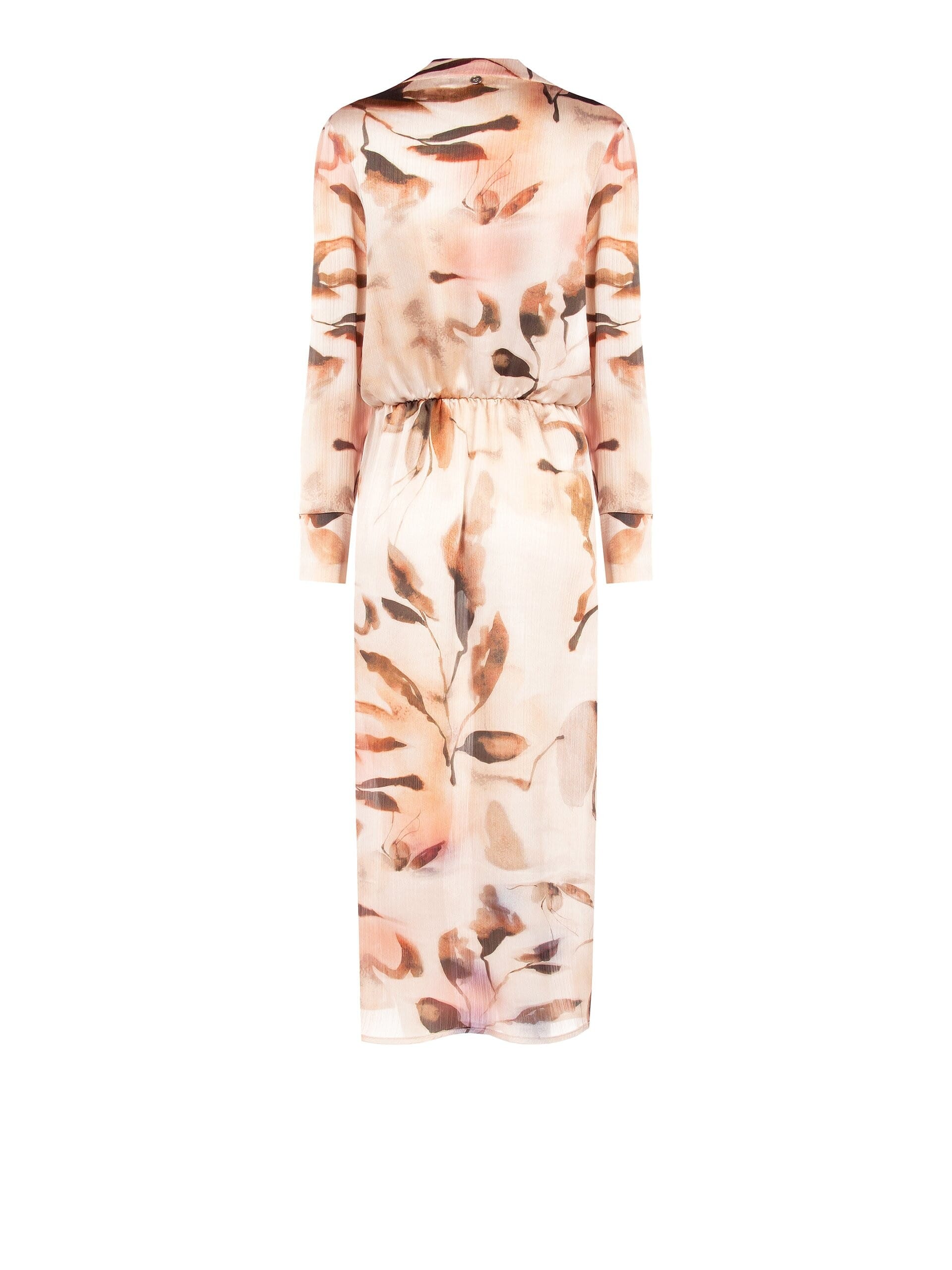 Abito Lungo Asimmetrico In Raso Increspato Con Bottone Gioiello Rinascimento