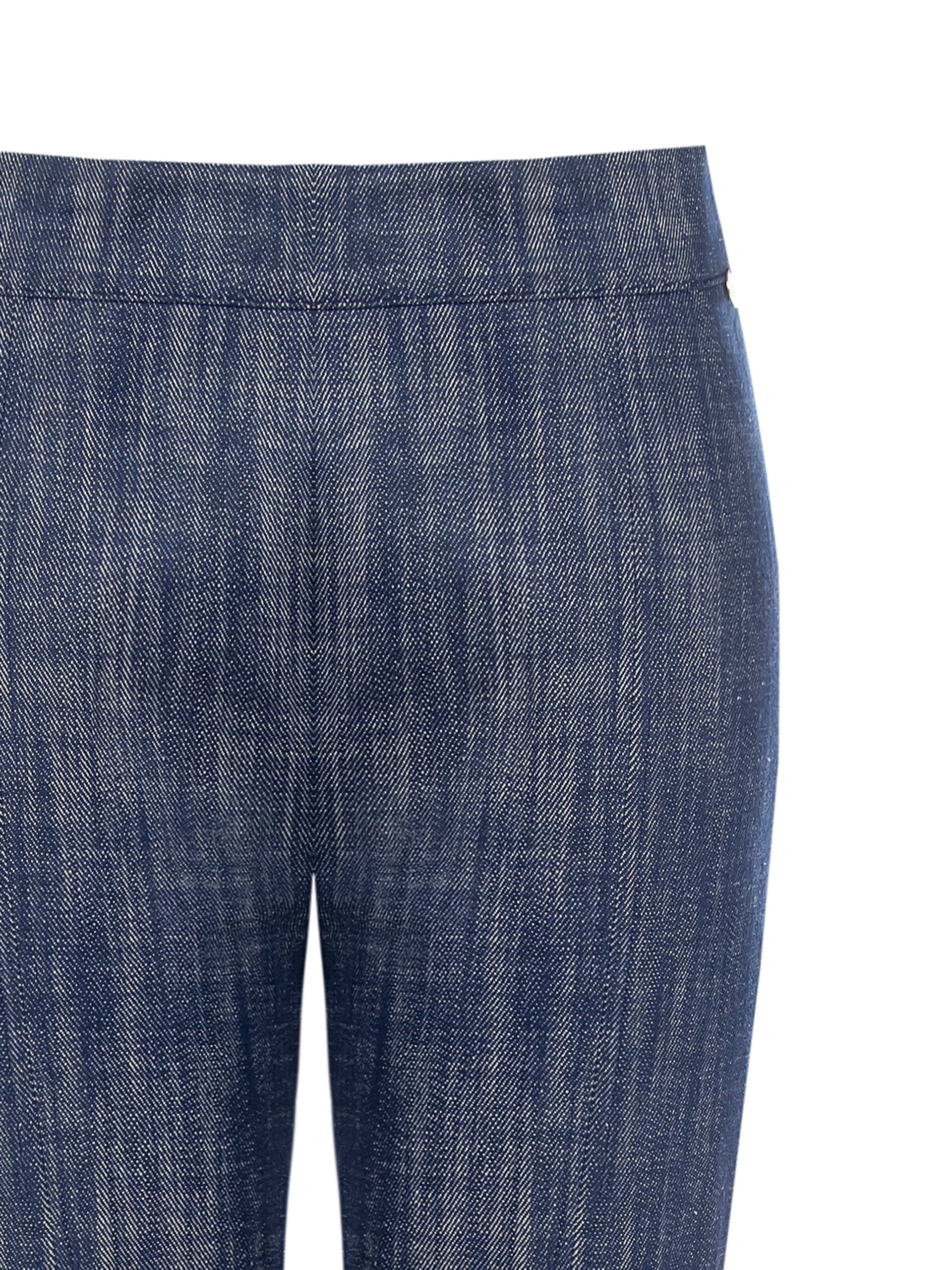 Denim Slit Flared Trousers Rinascimento