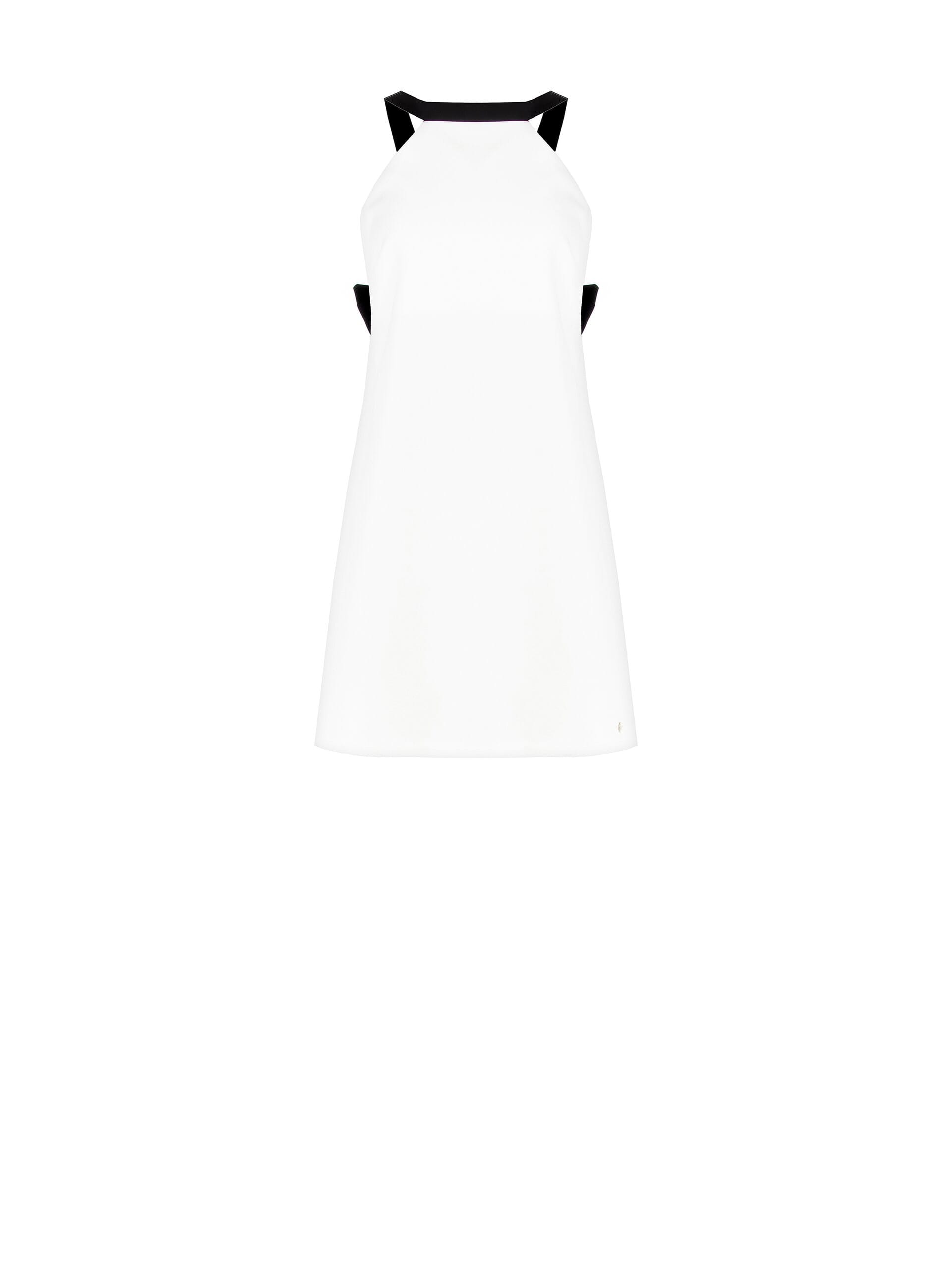 Abito Corto Bicolor In Tessuto Tecnico Con Fiocco Dietro Rinascimento