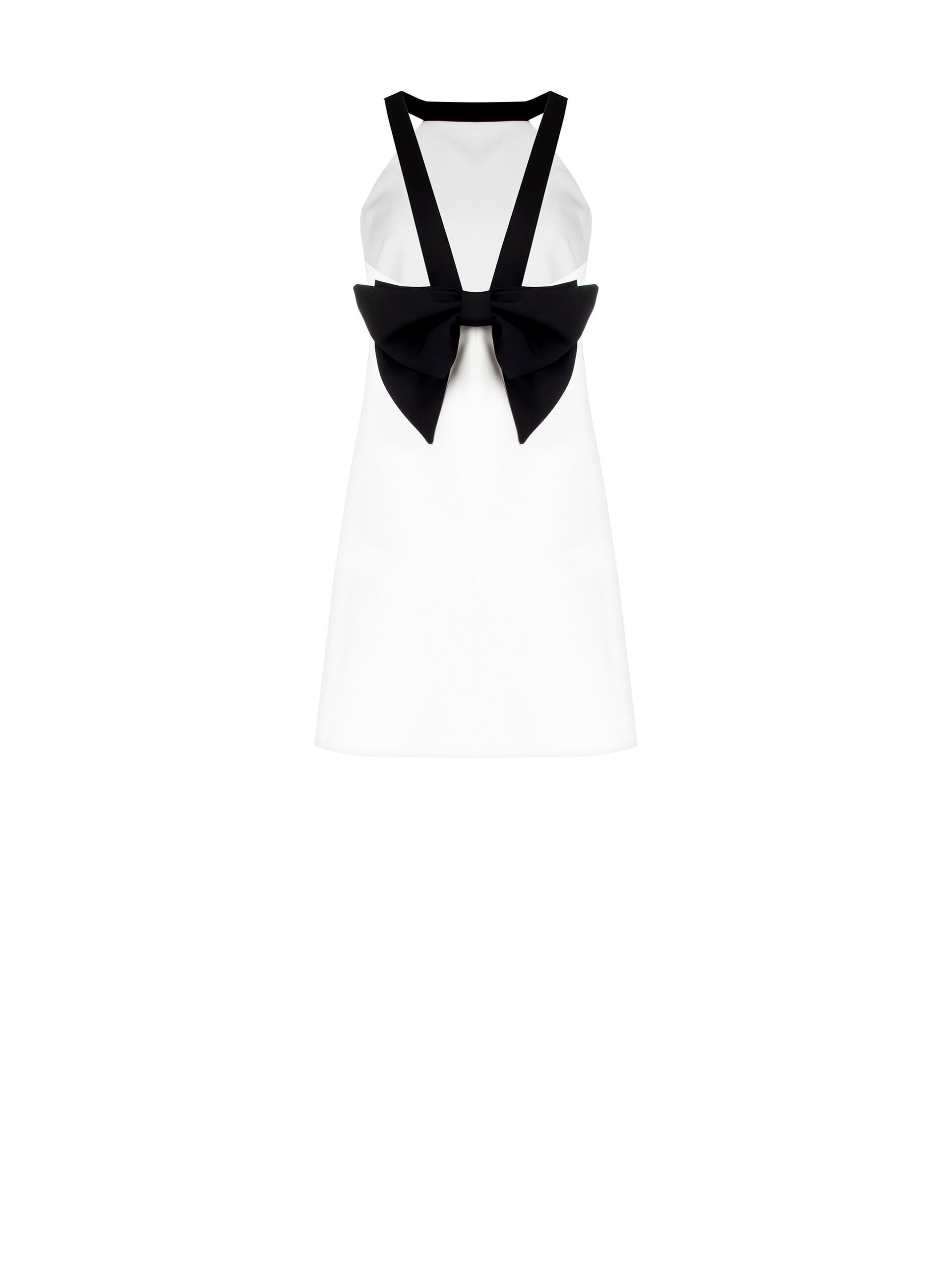 Abito Corto Bicolor In Tessuto Tecnico Con Fiocco Dietro Rinascimento