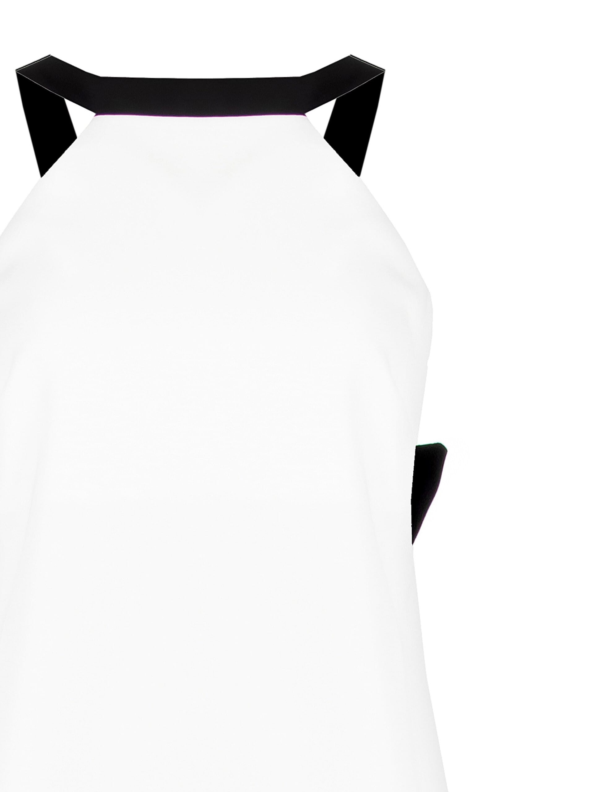 Abito Corto Bicolor In Tessuto Tecnico Con Fiocco Dietro Rinascimento