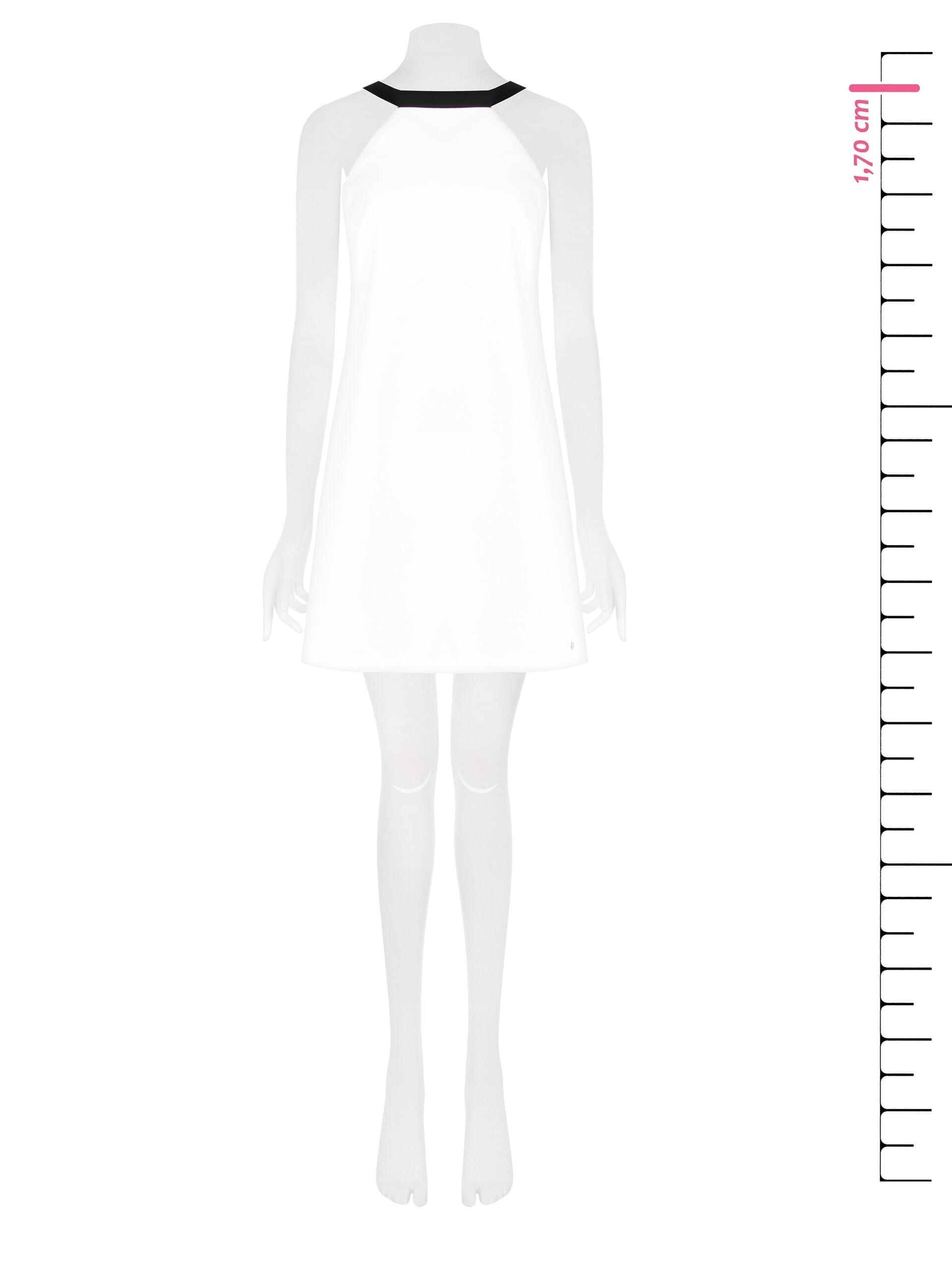 Abito Corto Bicolor In Tessuto Tecnico Con Fiocco Dietro Rinascimento