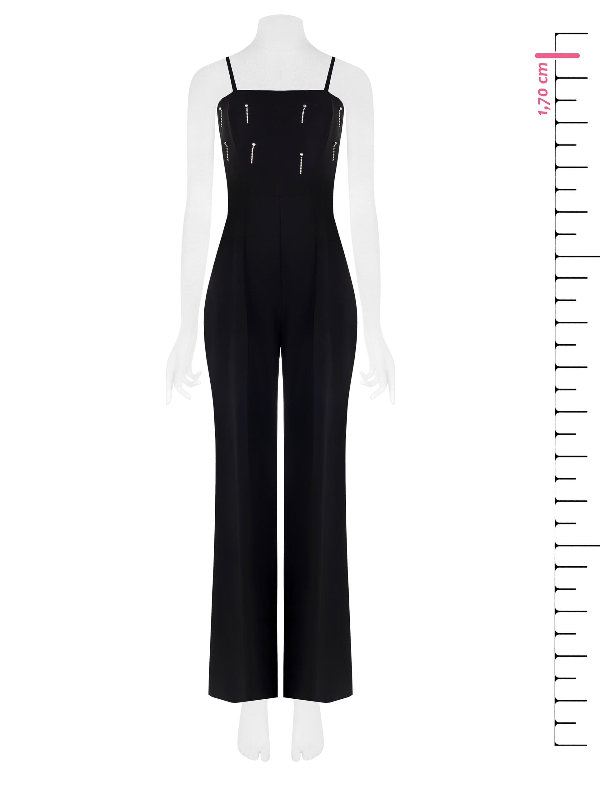 Costume une pièce Palazzo en tissu technique avec strass Rinascimento