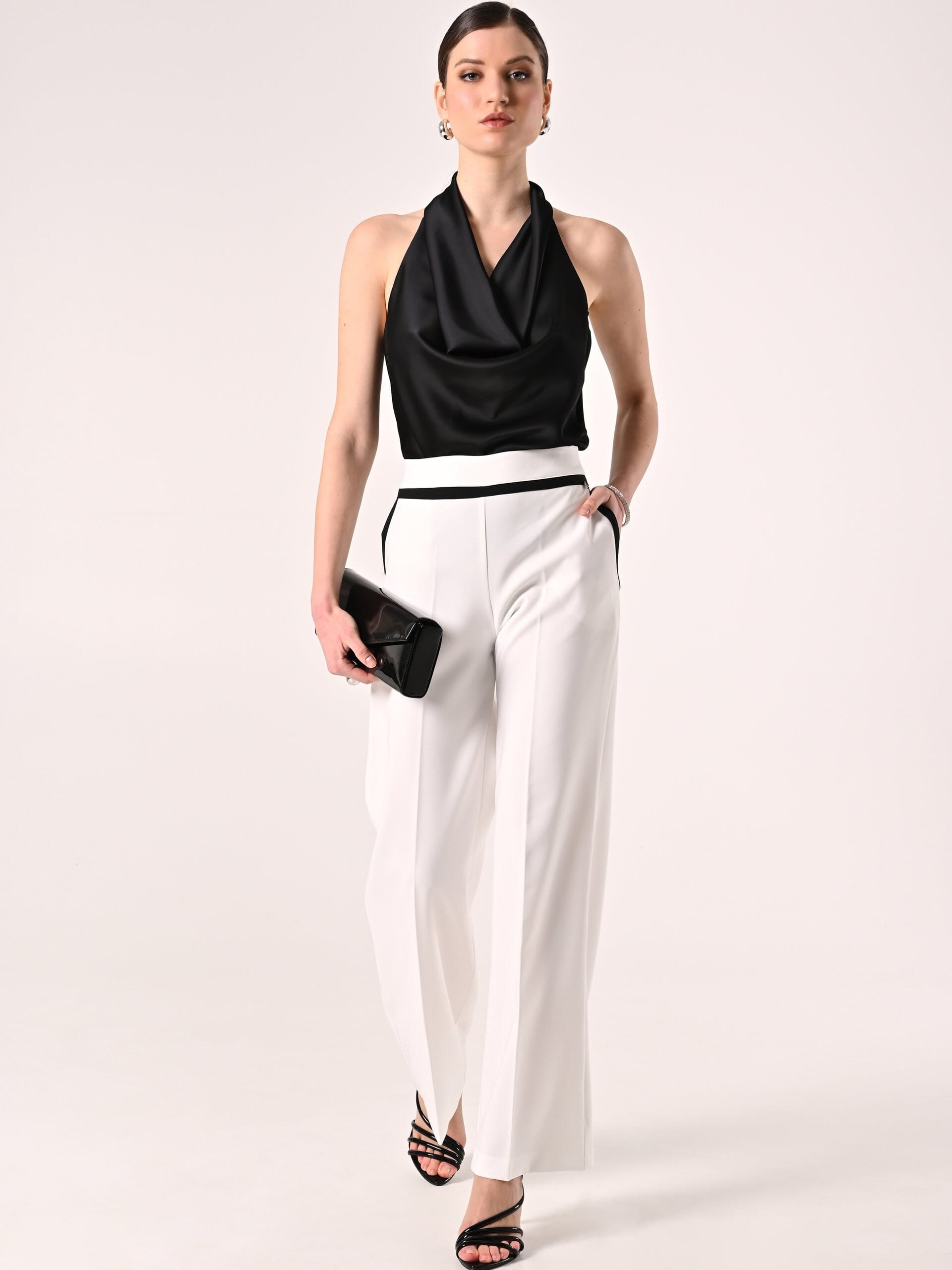 Pantaloni Palazzo In Tessuto Tecnico Con Tasche Rinascimento