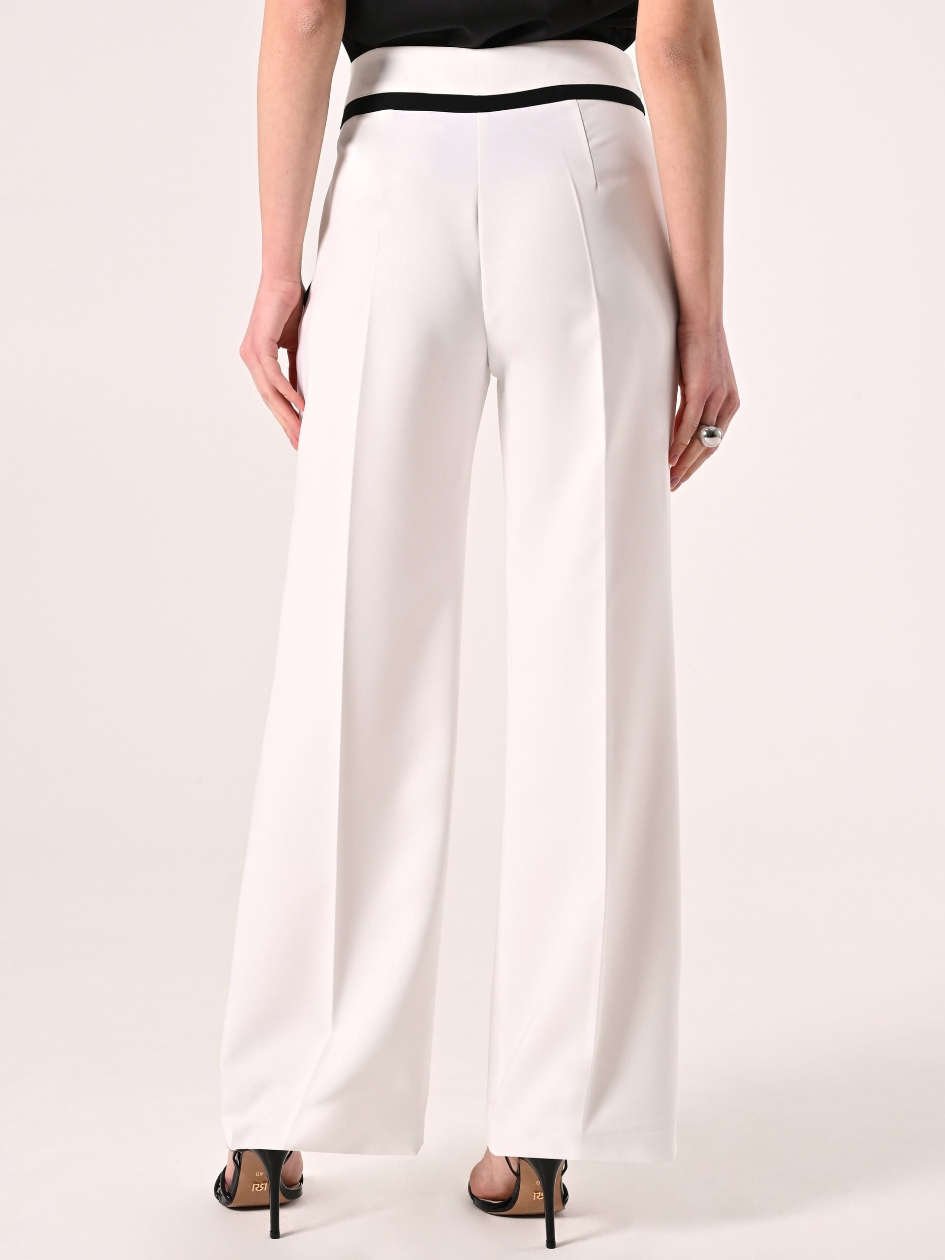 Pantaloni Palazzo In Tessuto Tecnico Con Tasche Rinascimento