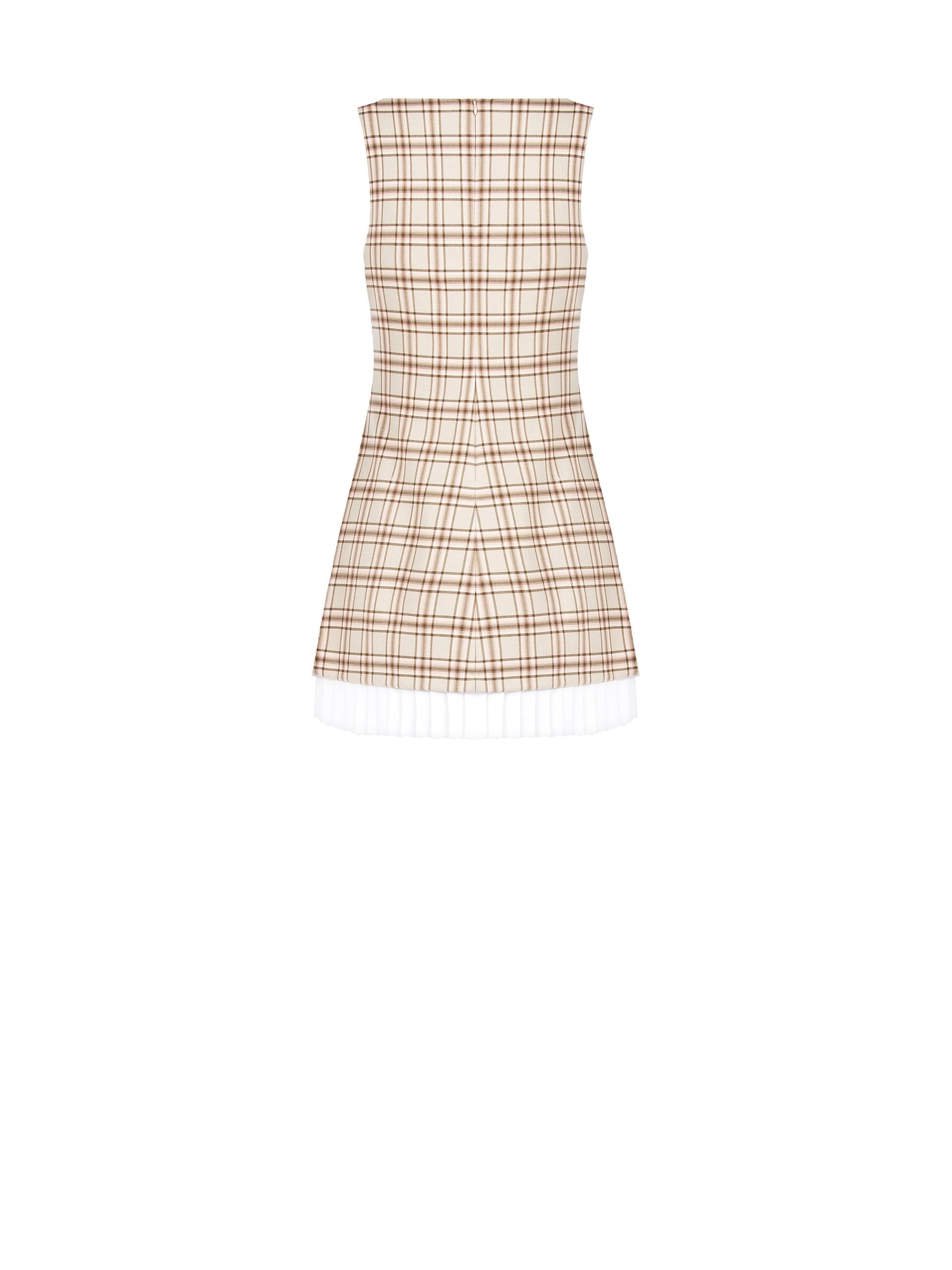 Abito Corto A Ruota In Poliviscosa A Quadri Con Dettaglio Plissé Rinascimento