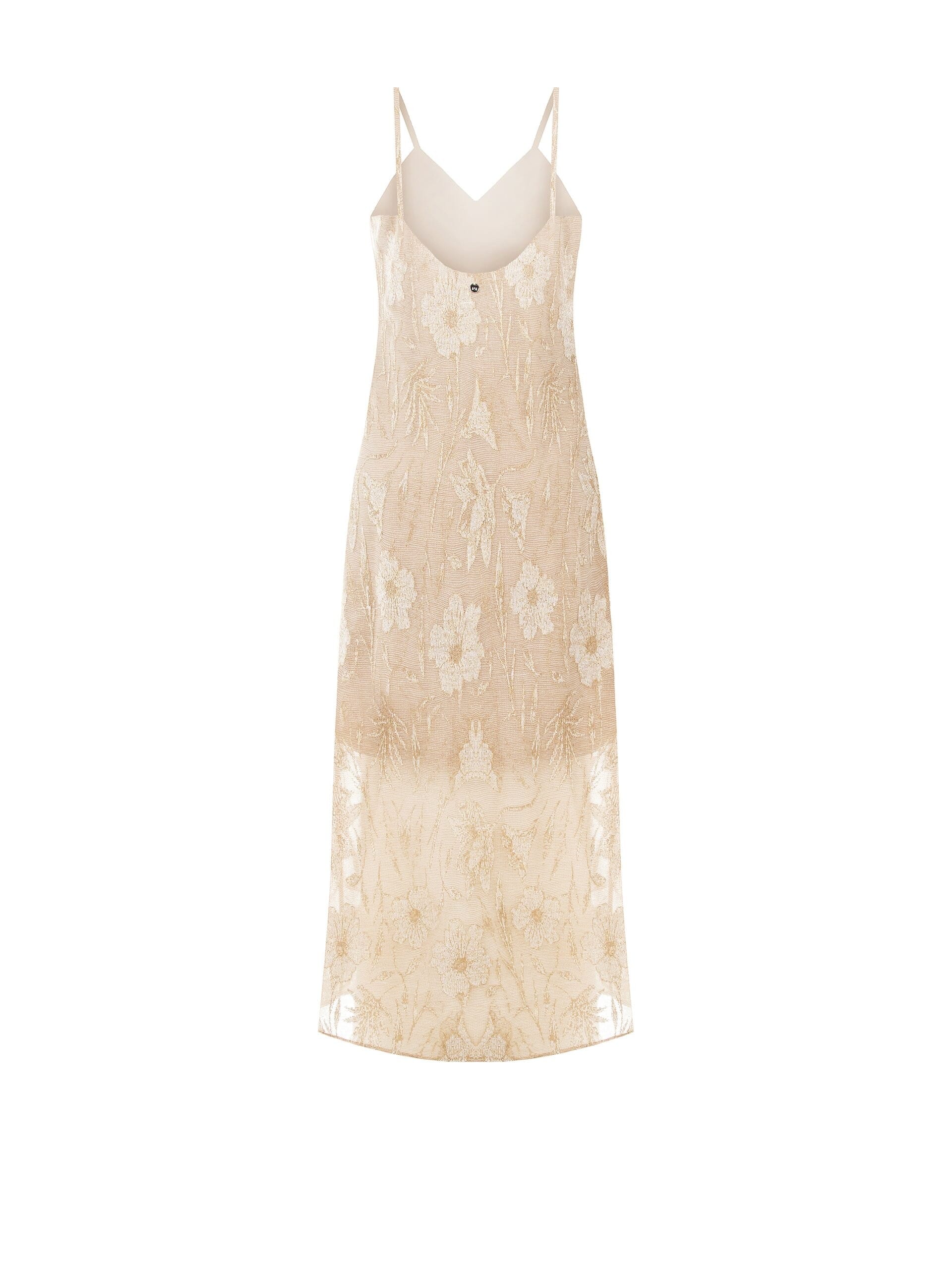 Abito Lungo Sottoveste In Misto Cotone Jacquard Con Lurex Rinascimento