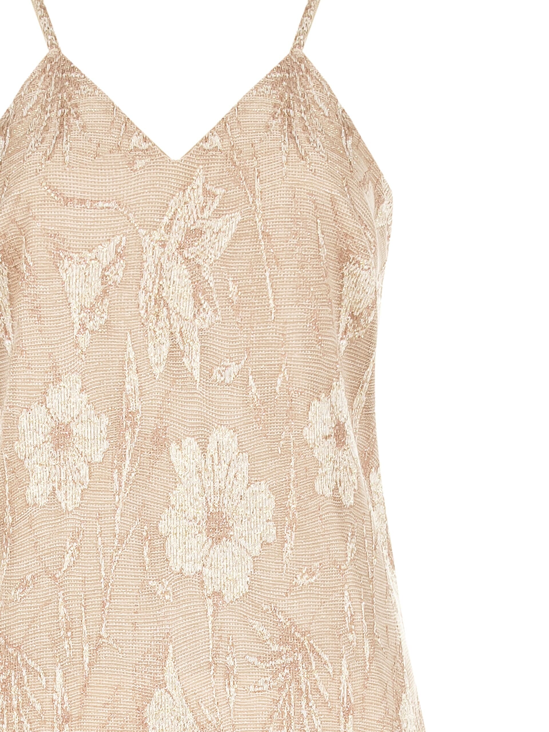 Abito Lungo Sottoveste In Misto Cotone Jacquard Con Lurex Rinascimento