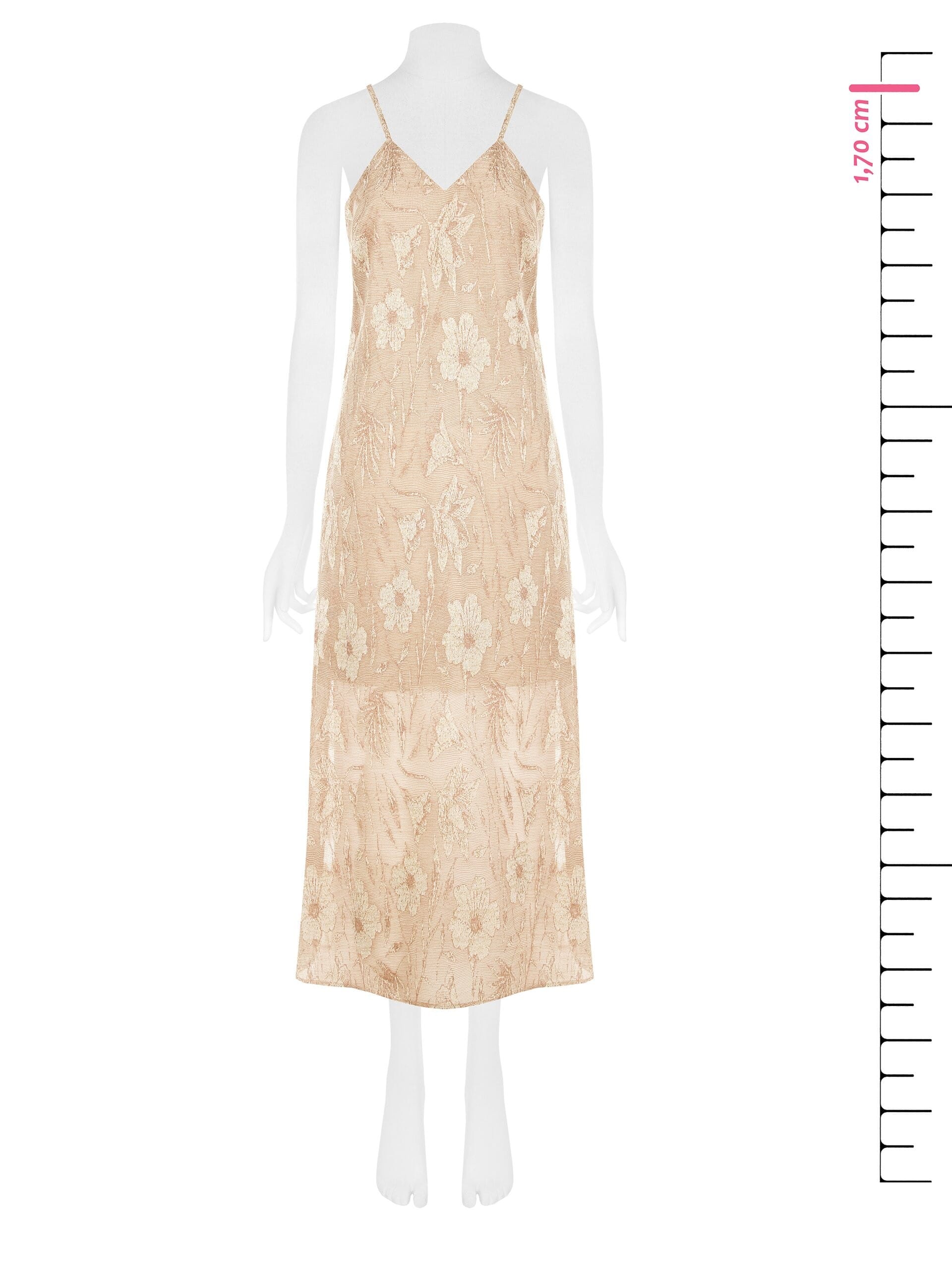 Abito Lungo Sottoveste In Misto Cotone Jacquard Con Lurex Rinascimento