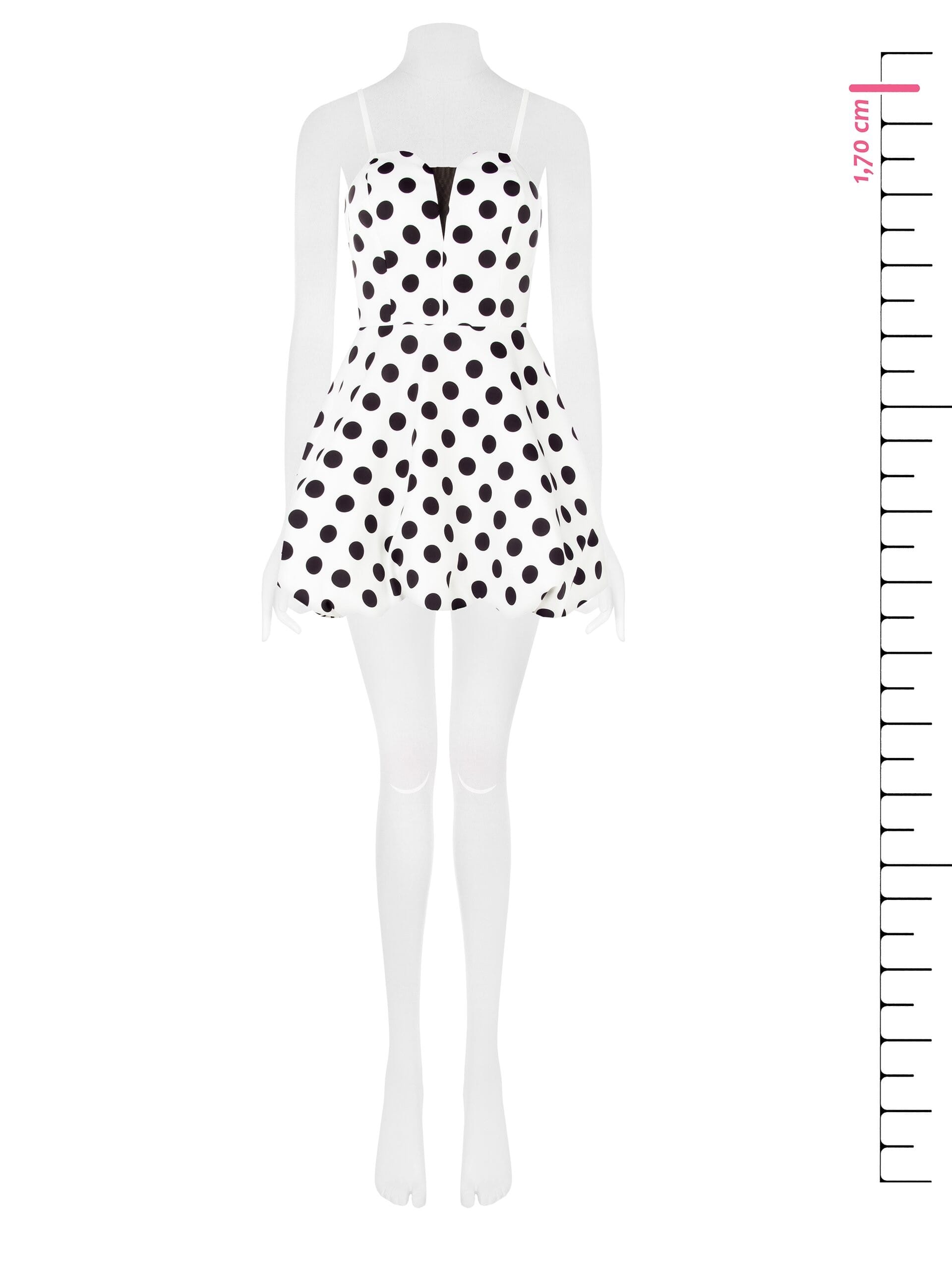 Abito Corto A Palloncino A Pois Rinascimento