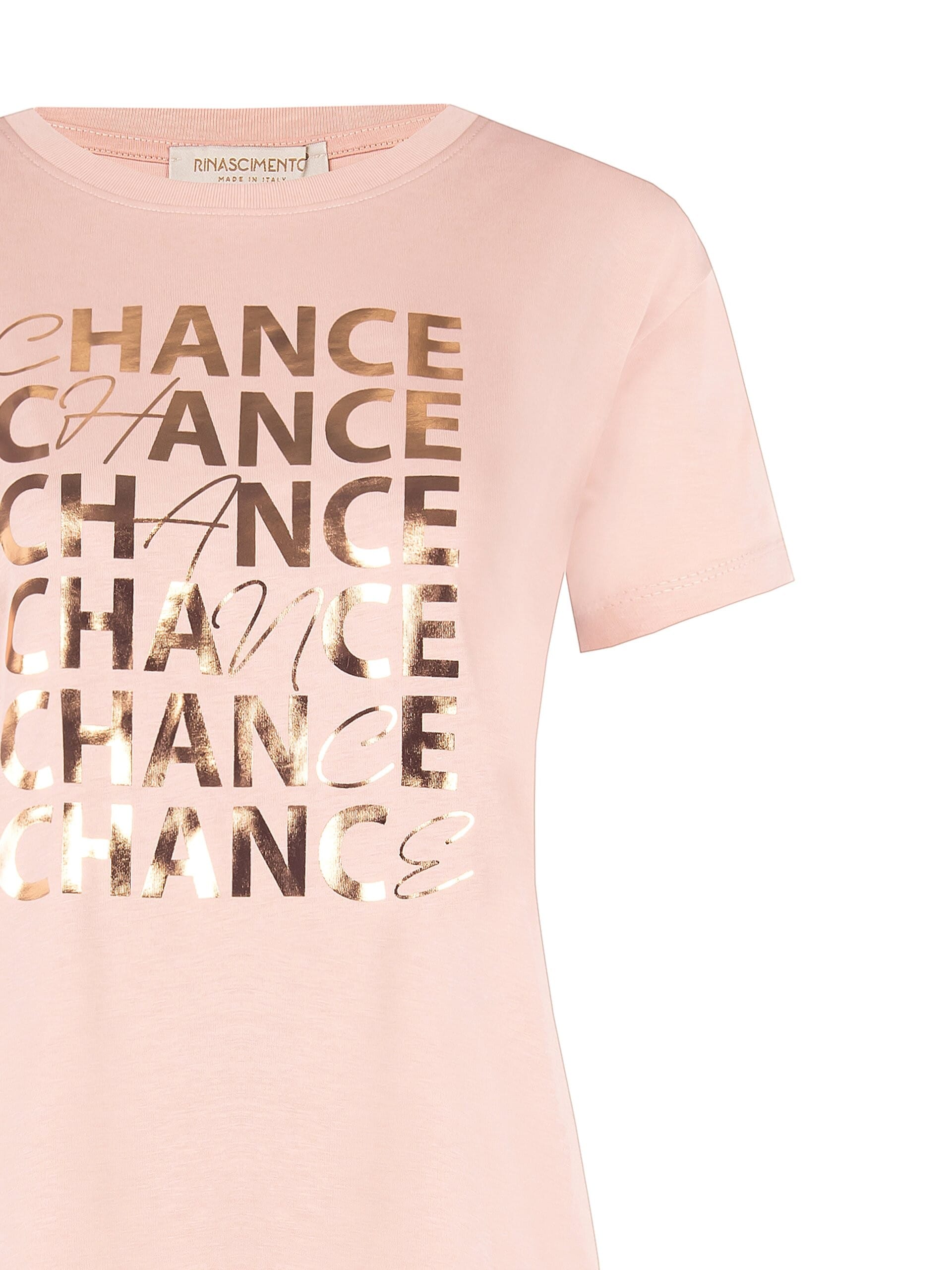 T-Shirt Regular In Cotone Con Slogan Laminato Rinascimento