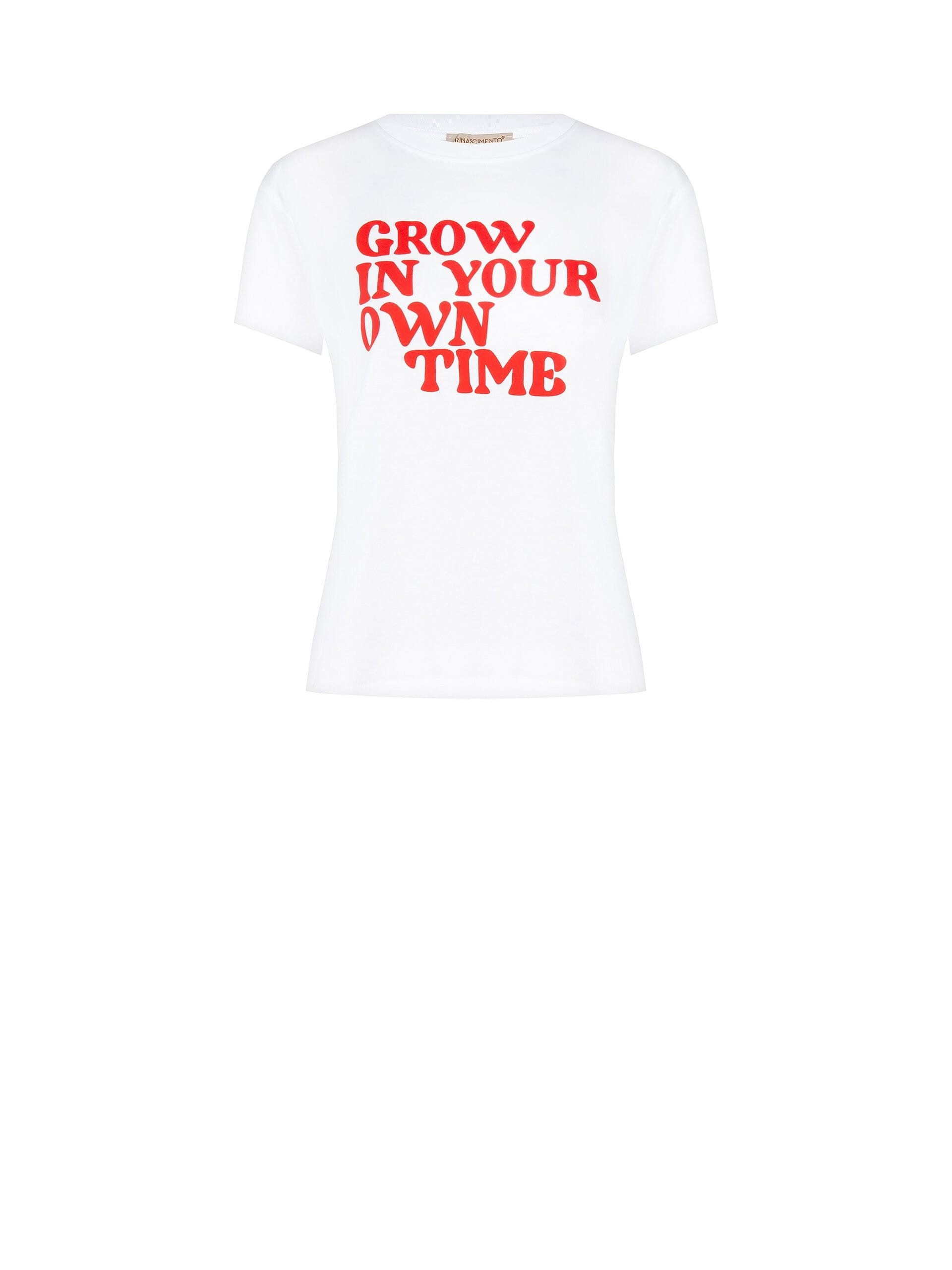 T-Shirt Regular In Cotone Con Stampa Slogan Rinascimento