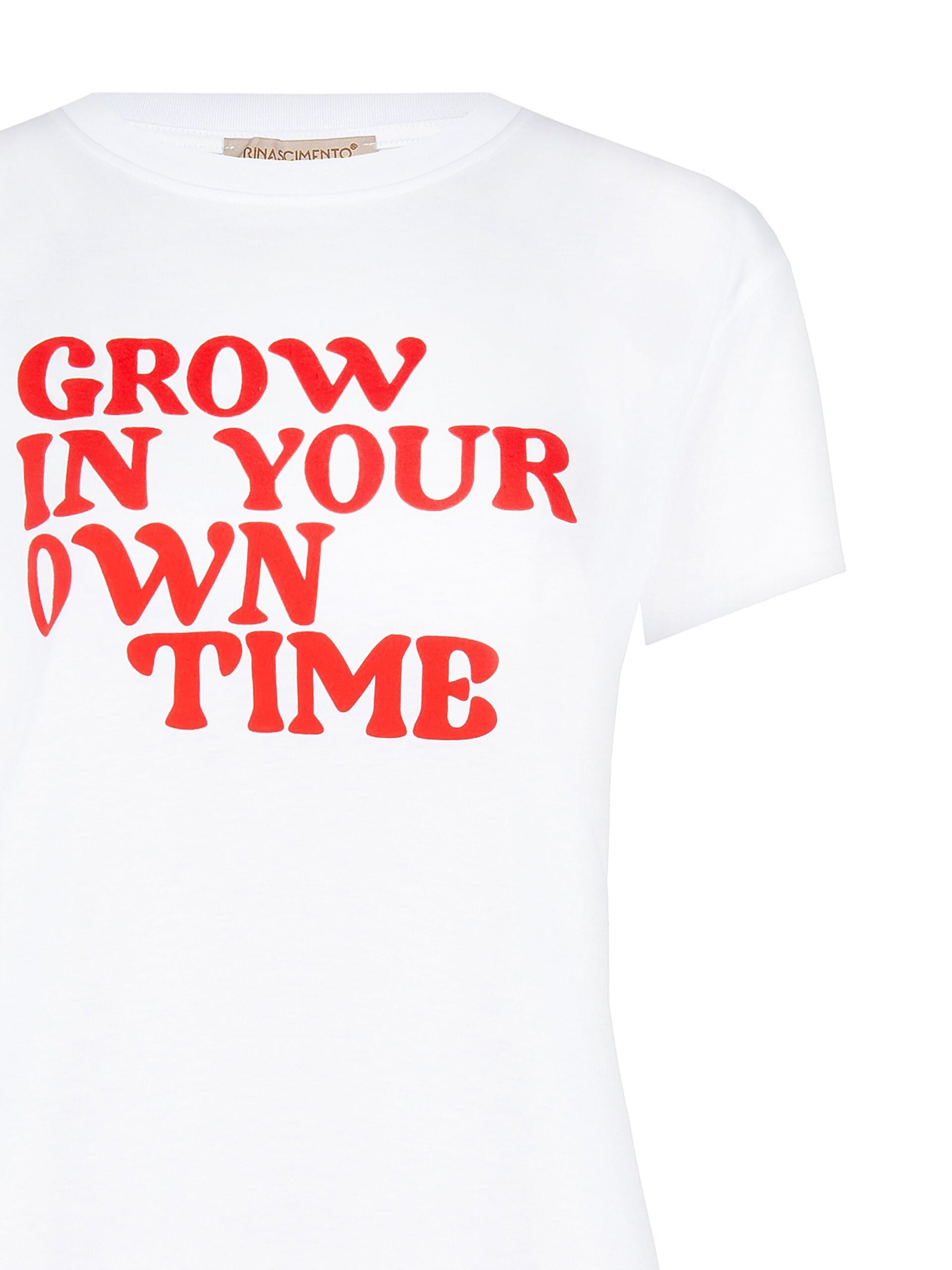 T-Shirt Regular In Cotone Con Stampa Slogan Rinascimento