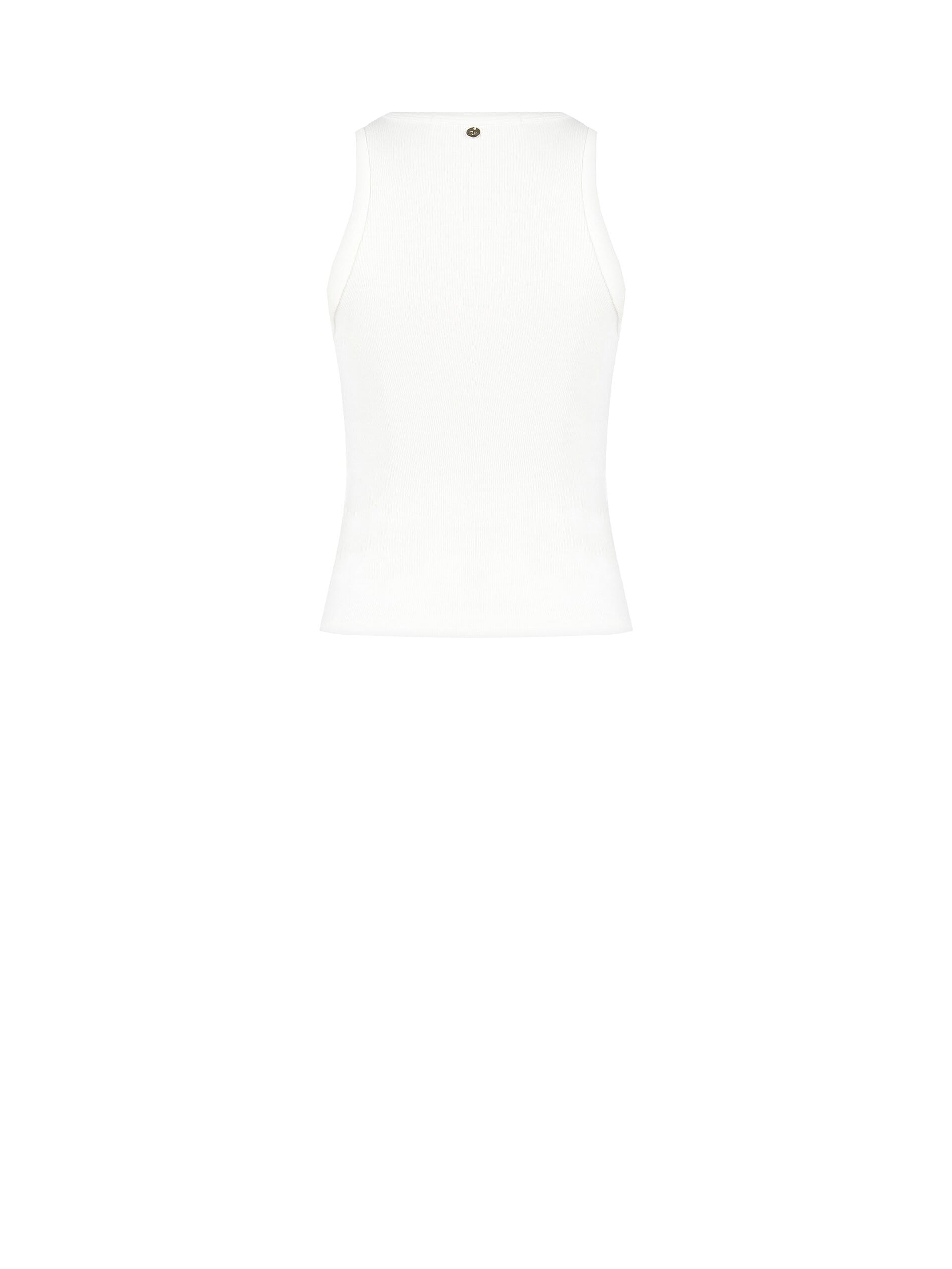 Top Aderente A Coste In Misto Cotone Con Strass E Perle Rinascimento