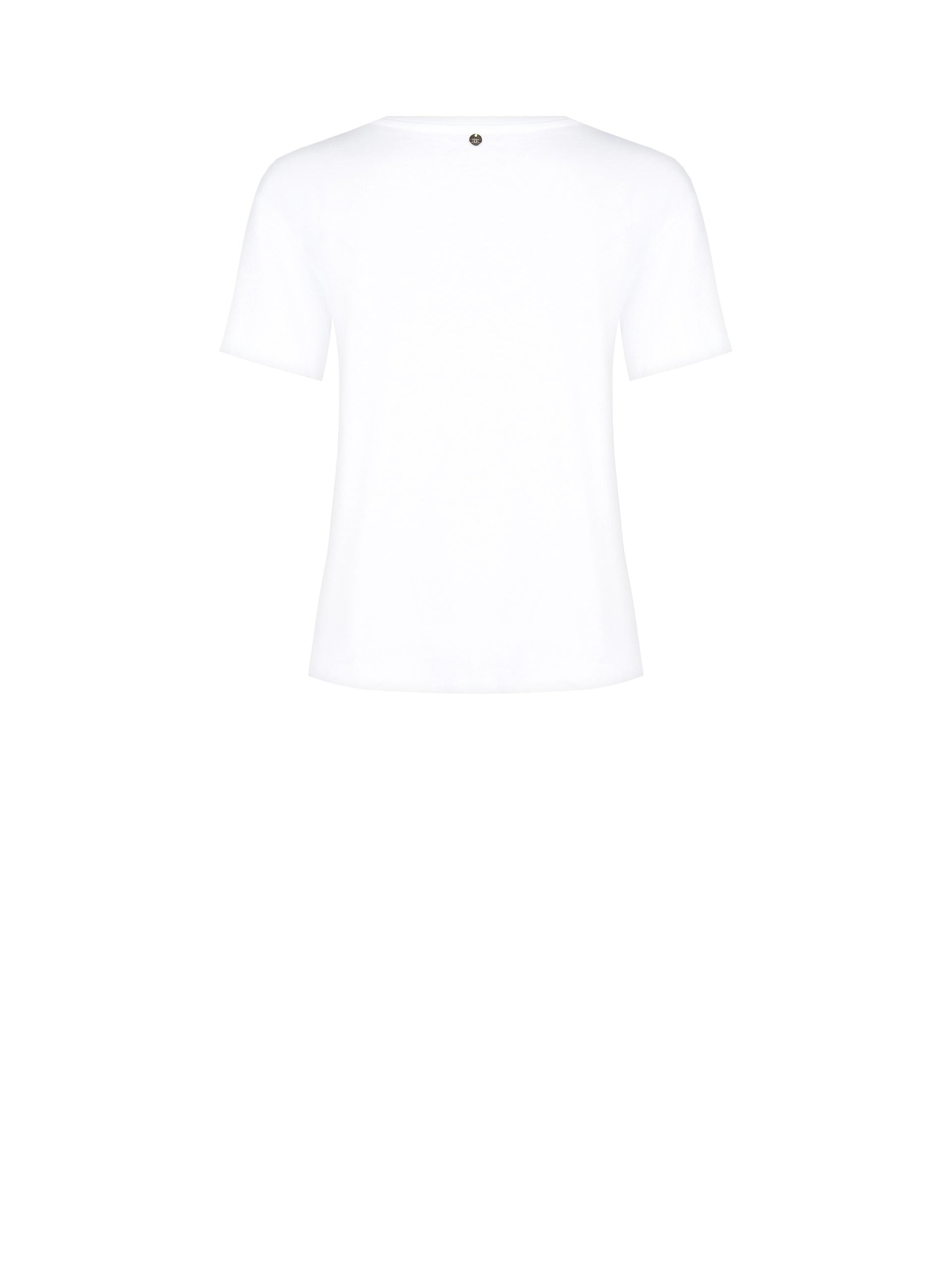 T-Shirt Regular In Cotone Con Spilla Fiocco In Chiffon Rinascimento