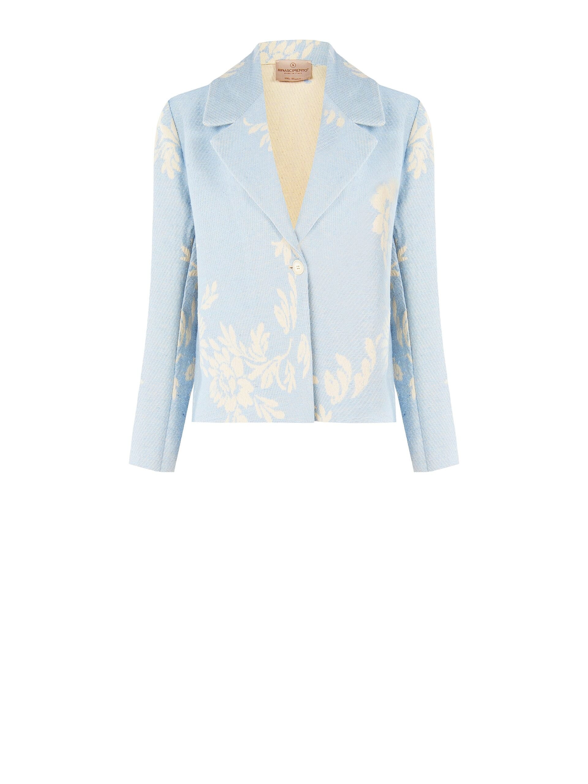 Giacca Over In Misto Cotone Jacquard Con Tasche Rinascimento