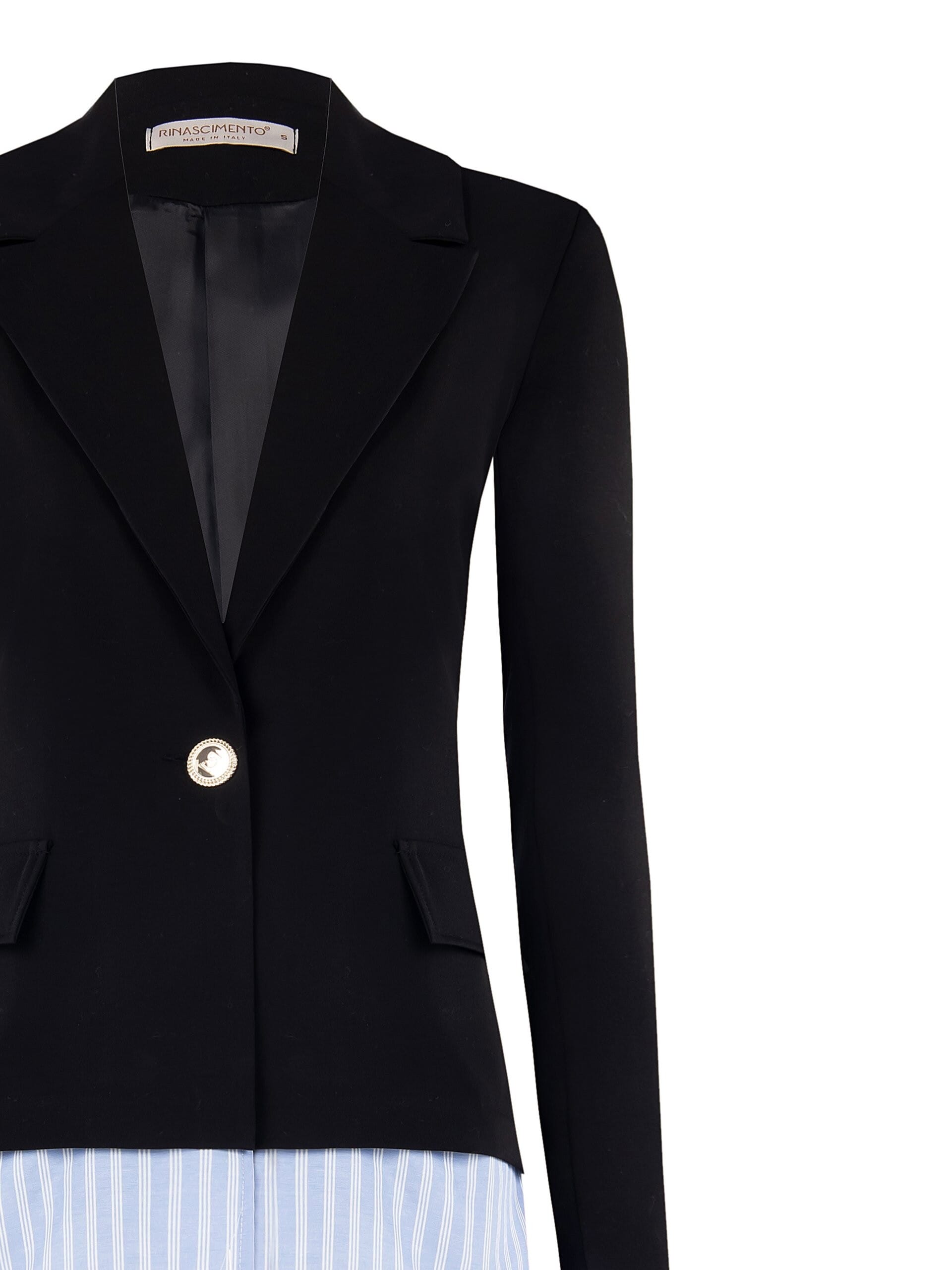 Giacca Blazer In Poliviscosa Con Inserti A Righe Rinascimento