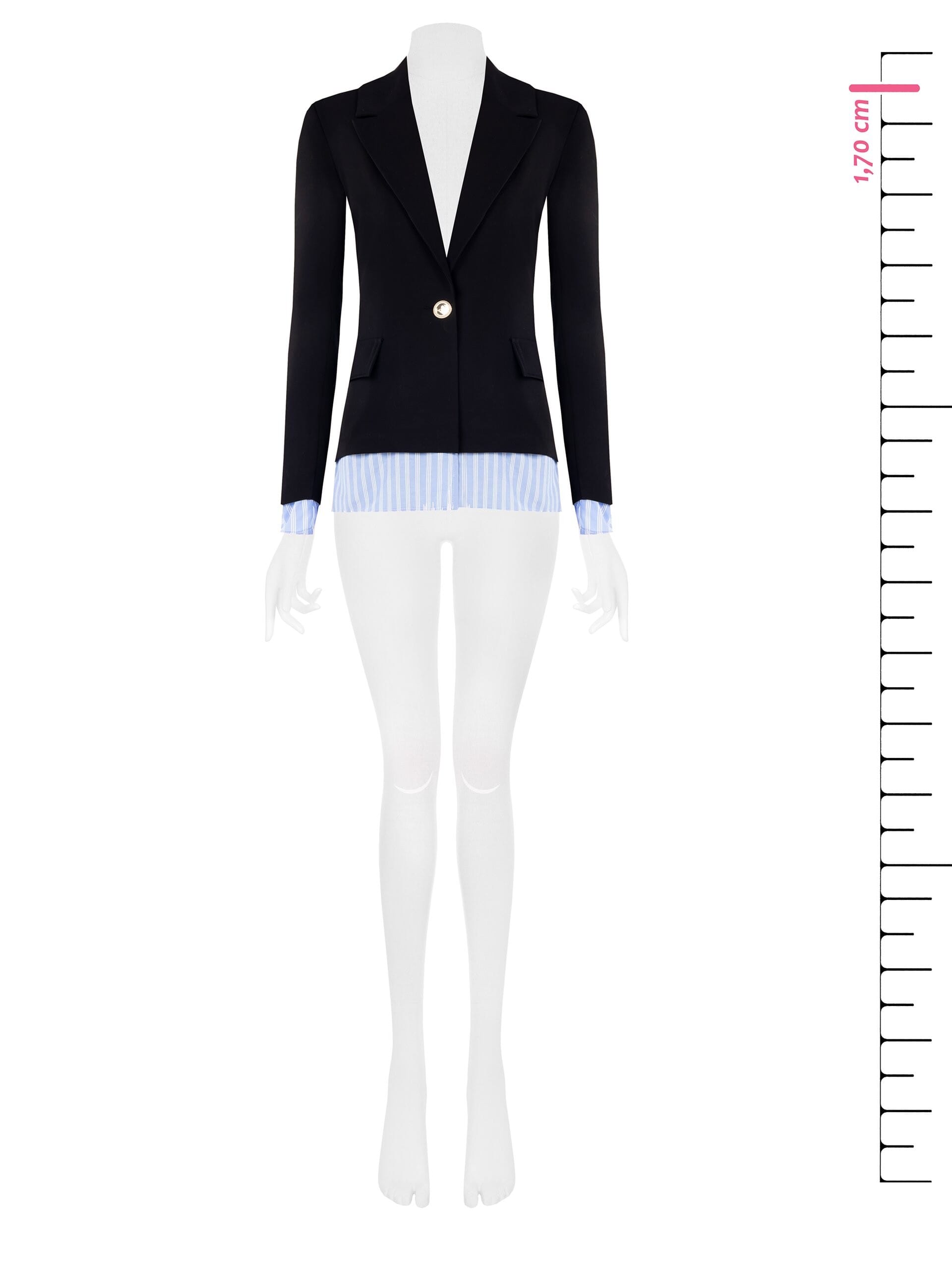 Giacca Blazer In Poliviscosa Con Inserti A Righe Rinascimento