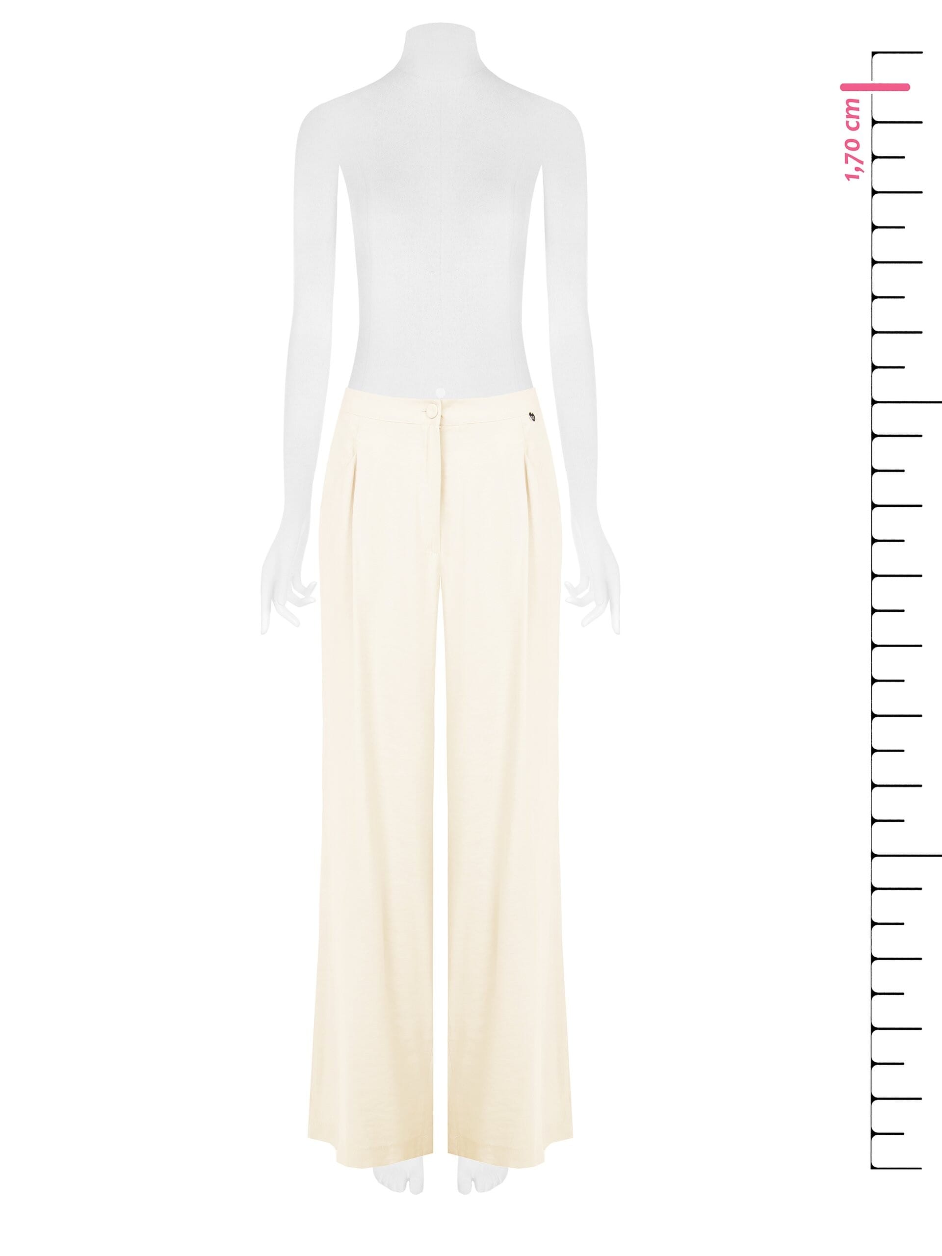 Pantaloni Palazzo In Poliviscosa Effetto Leggermente Stropicciato Rinascimento