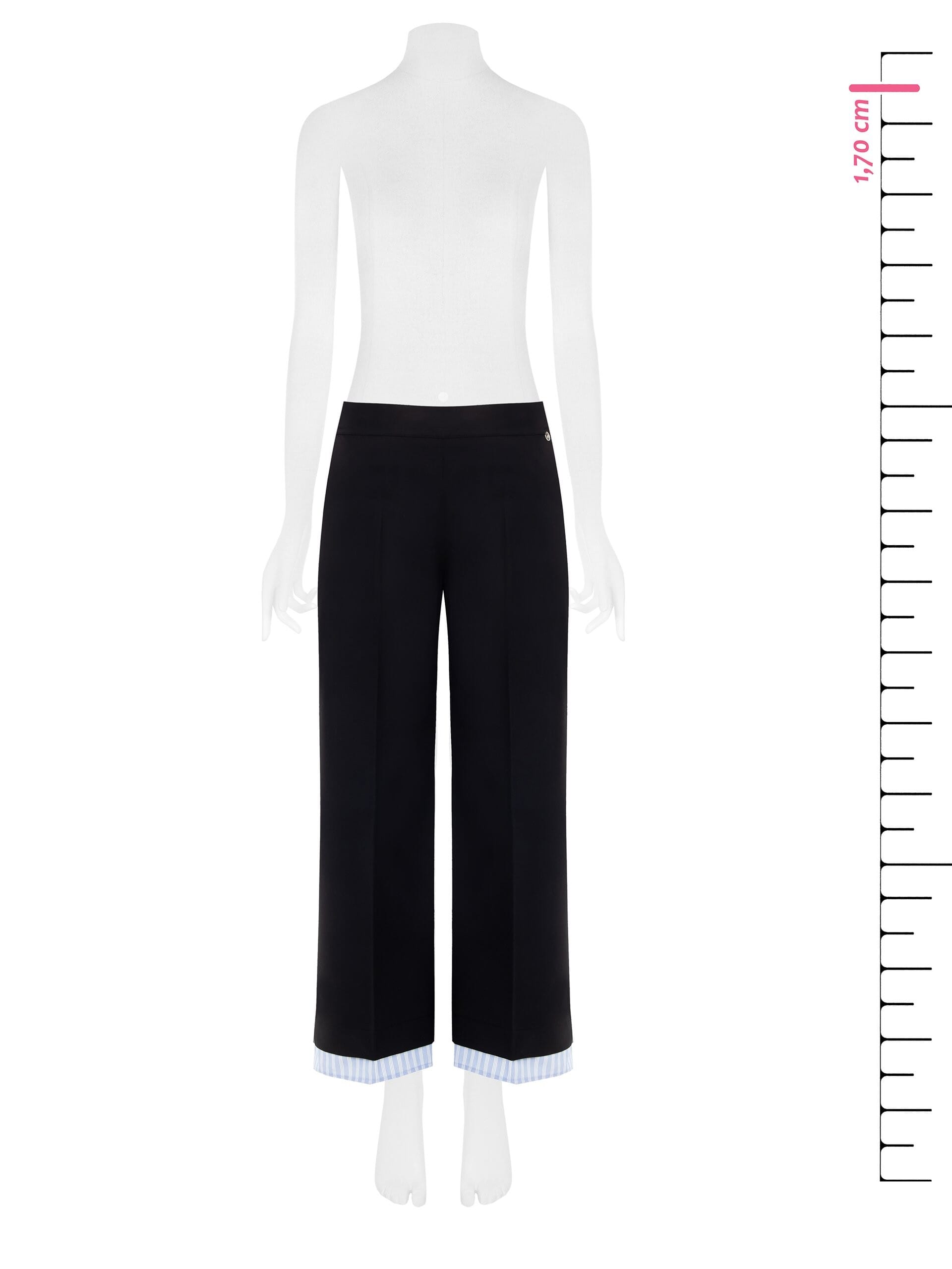 Pantaloni Palazzo In Poliviscosa Con Inserto A Righe E Tasche Rinascimento