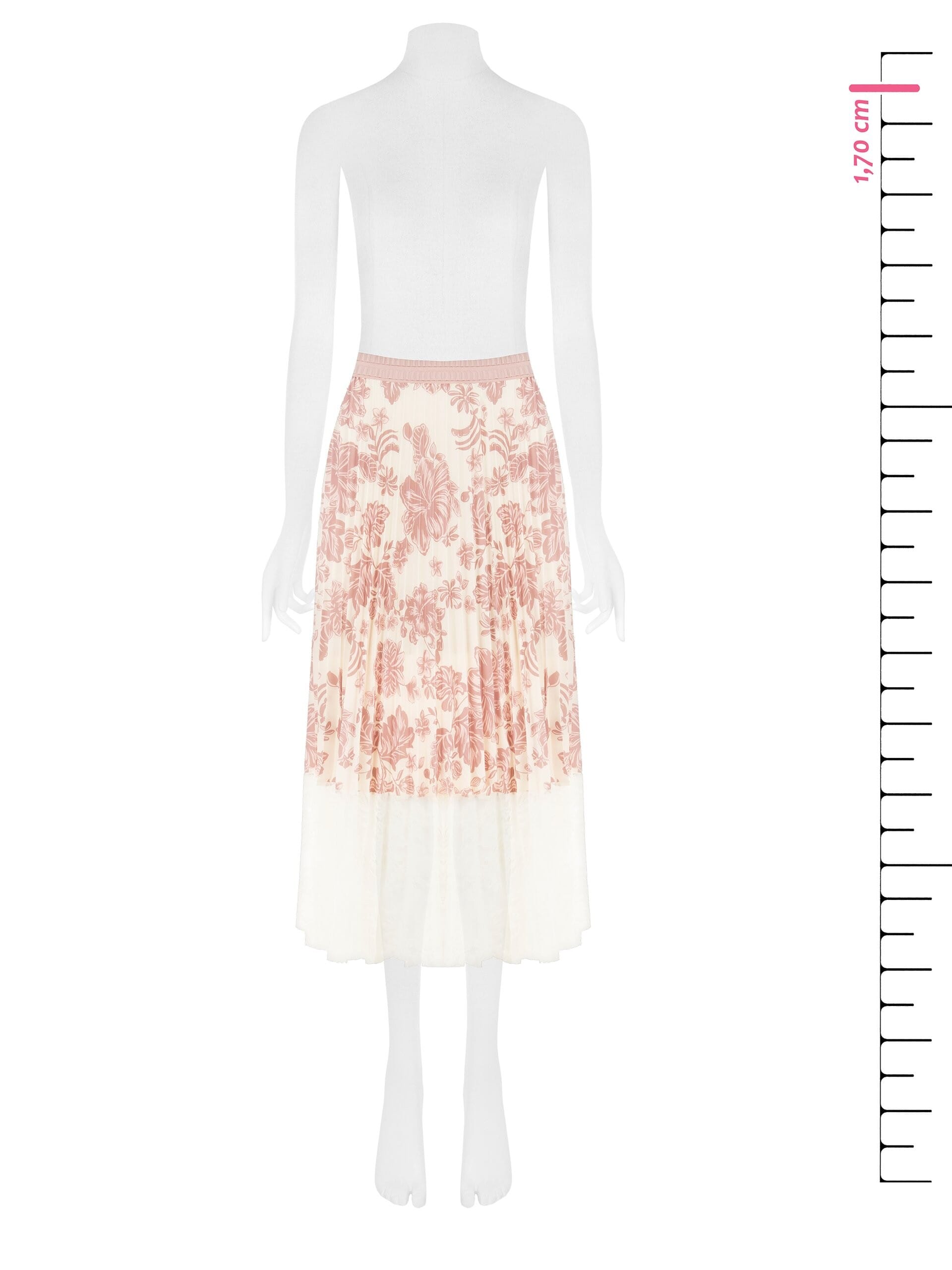 Gonna Midi Plissé Con Pizzo Rinascimento