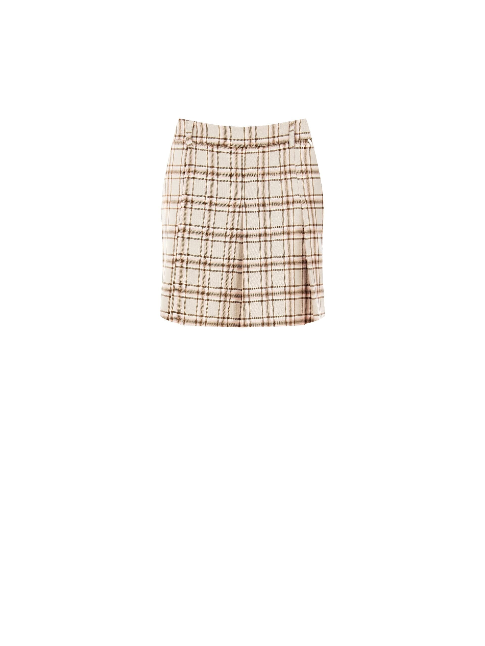 Minigonna A Pieghe In Poliviscosa A Quadri Rinascimento