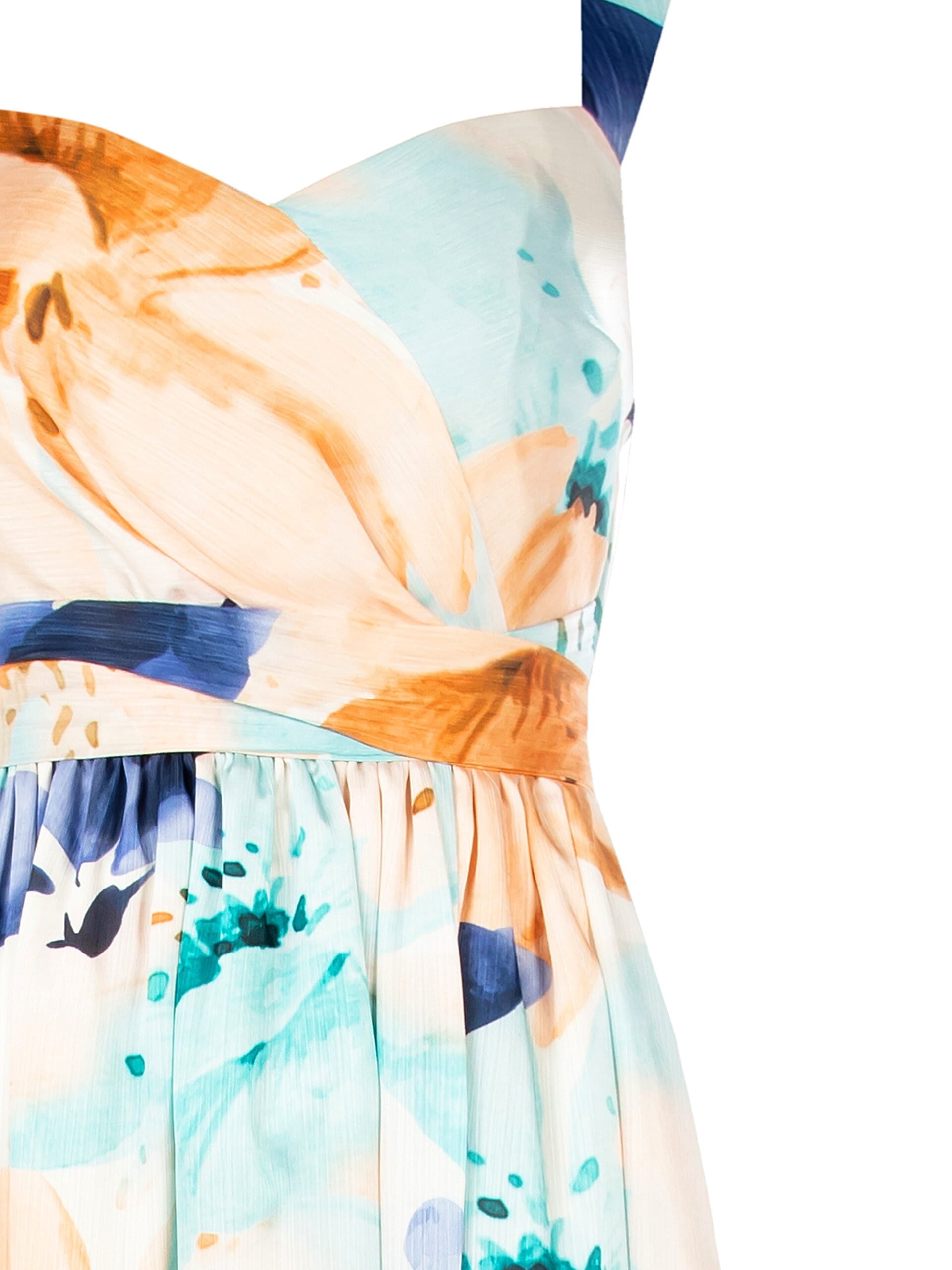 Abito Lungo A Ruota In Raso A Pieghe Mini Con Fiocco Dietro Rinascimento