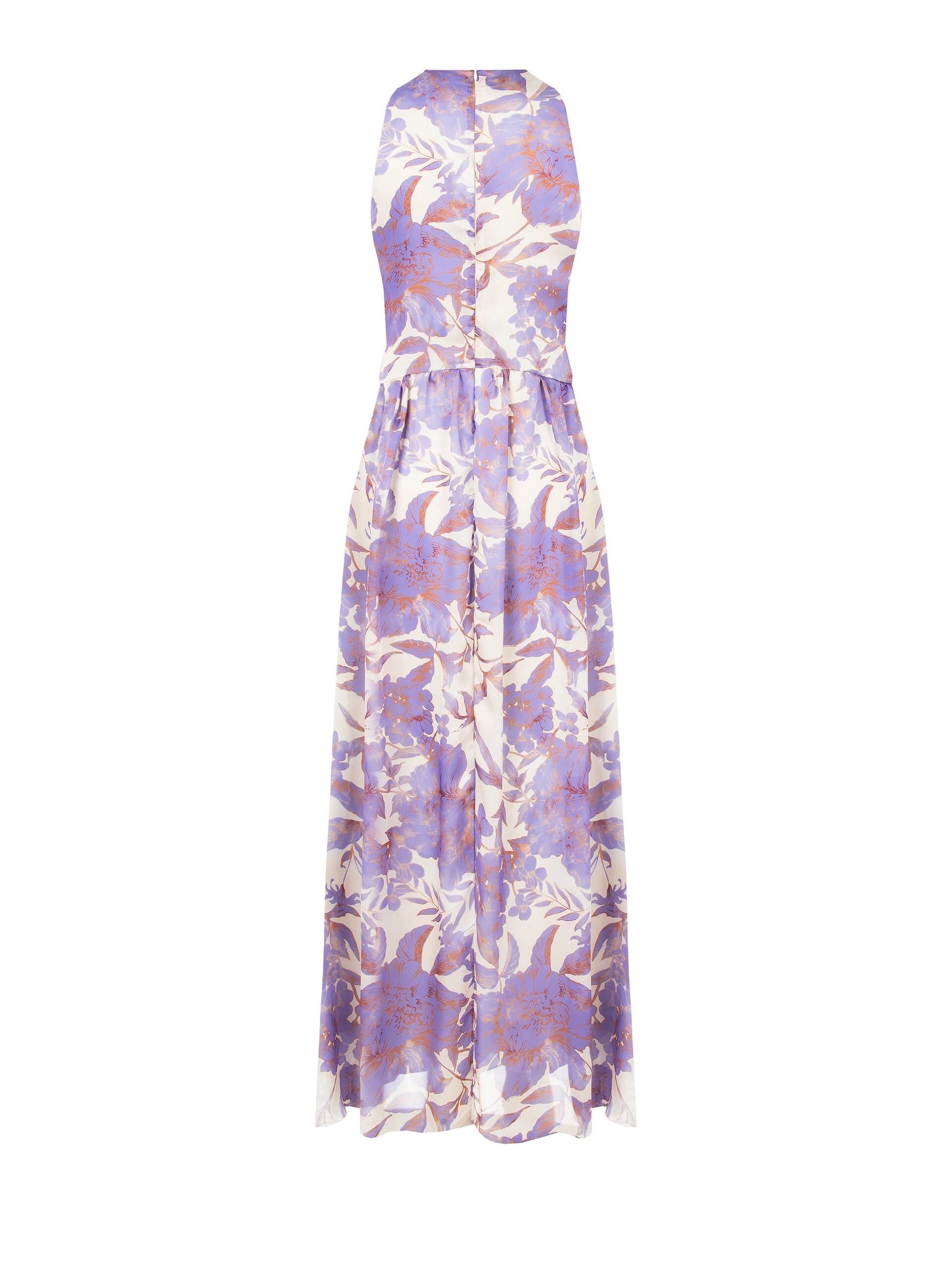 Abito Lungo In Raso Con Scollo A V Incrociato E Fibbia Coordinata Rinascimento