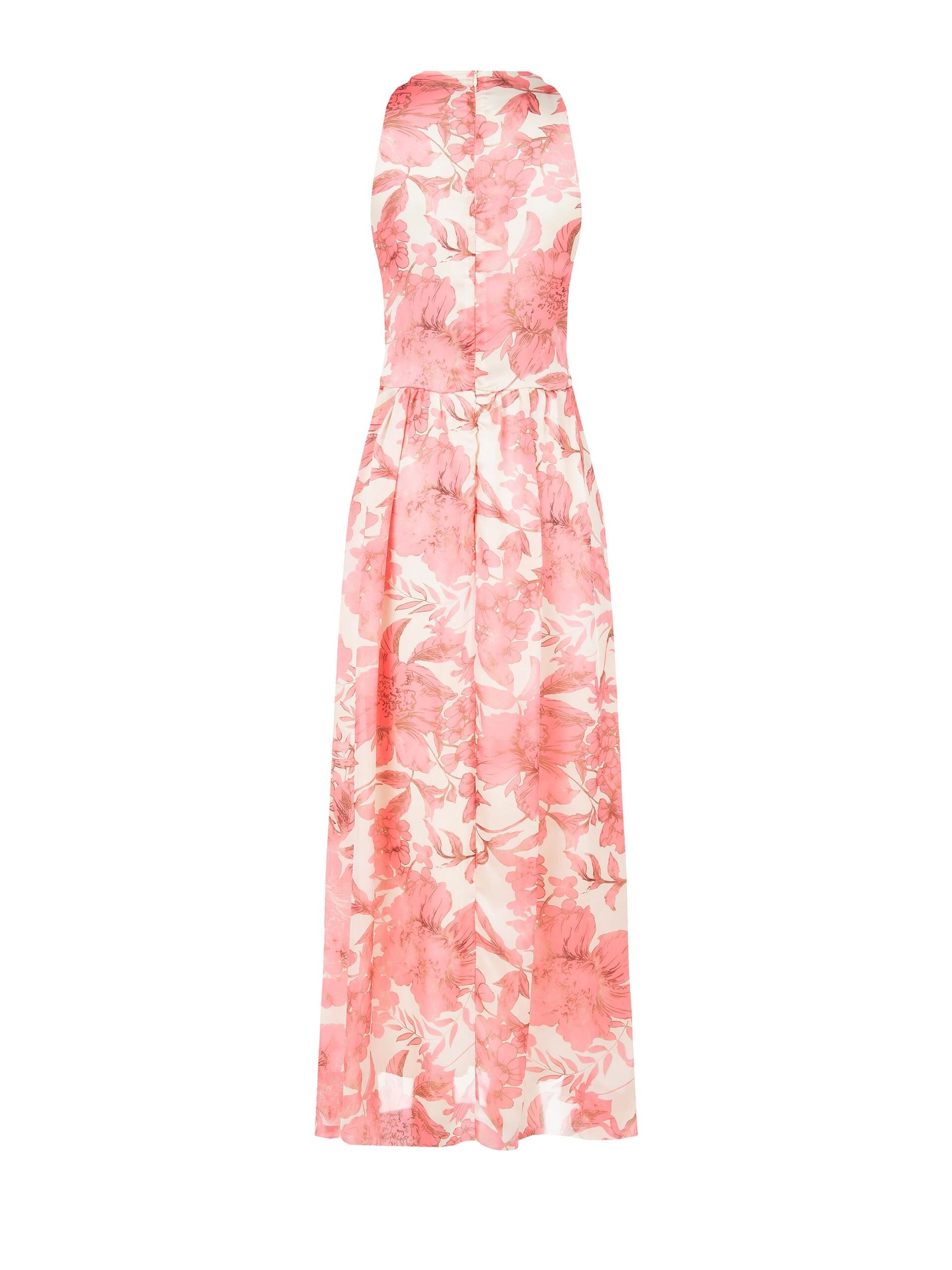 Abito Lungo In Raso Con Scollo A V Incrociato E Fibbia Coordinata Rinascimento