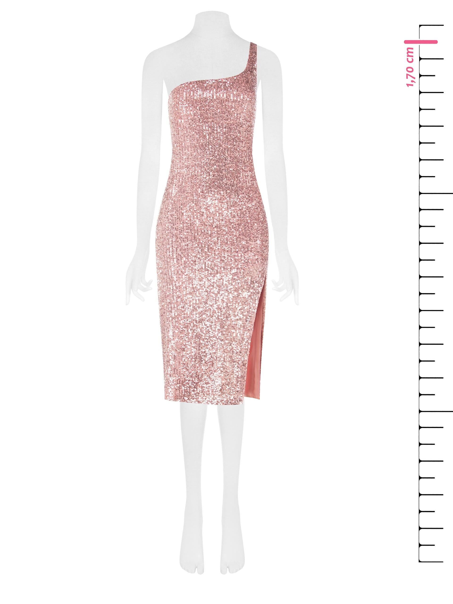 Abito Midi A Tubino Ricoperto Di Paillettes Con Spacco Profondo Rinascimento