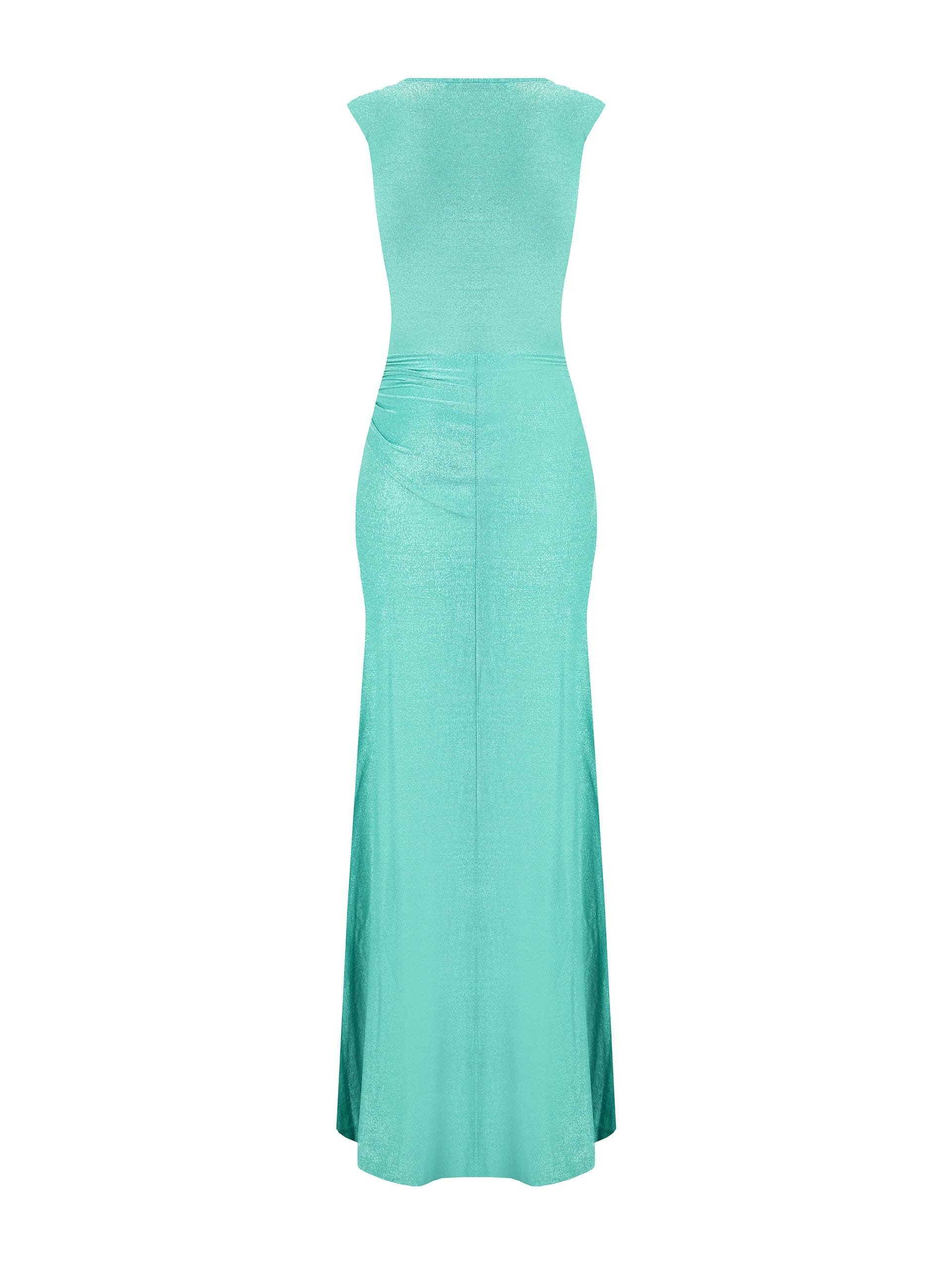 Abito Lungo Aderente In Lurex Effetto Glitter Con Spalline Rinascimento