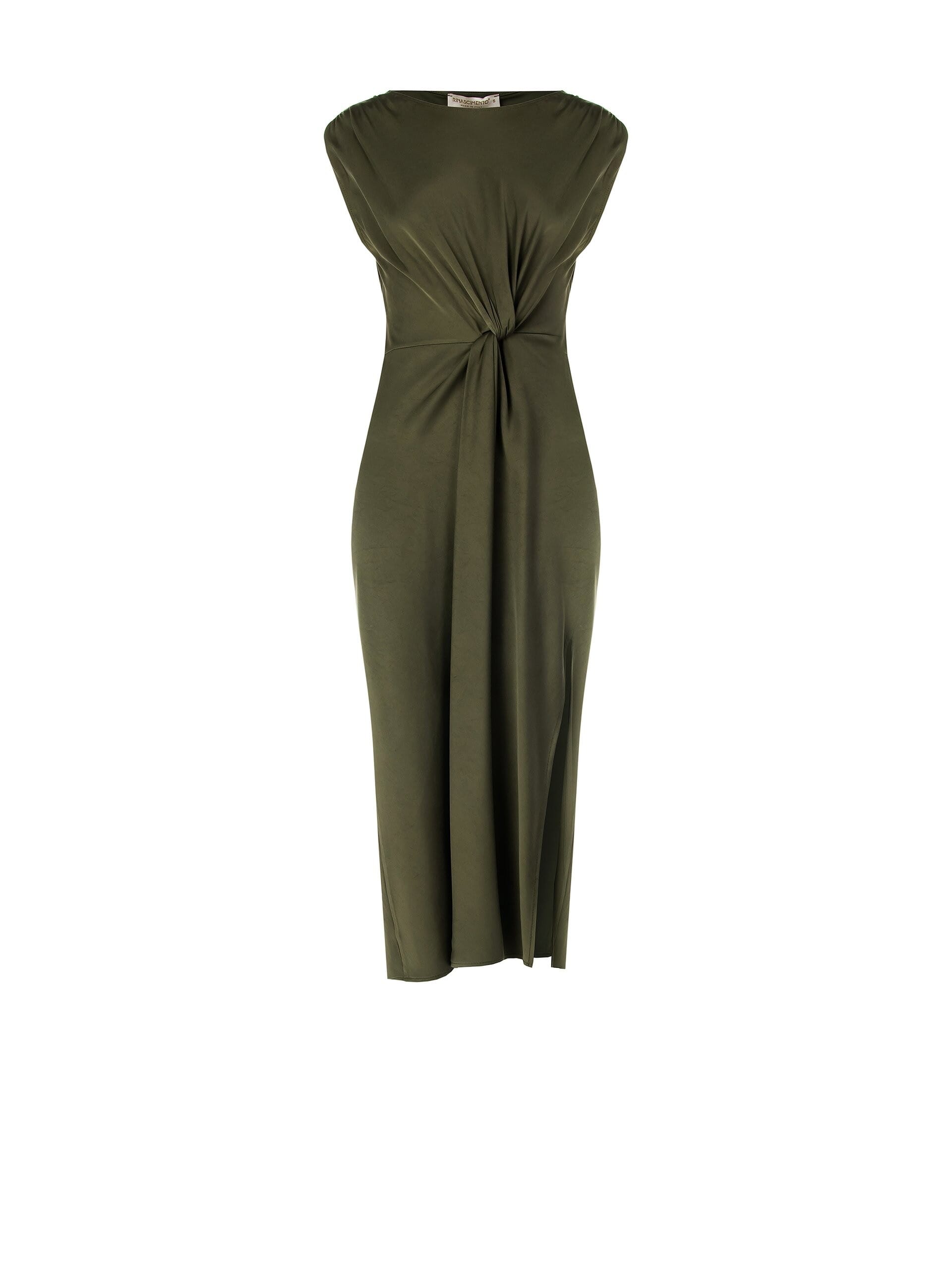 Abito In Tessuto Scivolato Con Spacco E Nodo Frontale Rinascimento