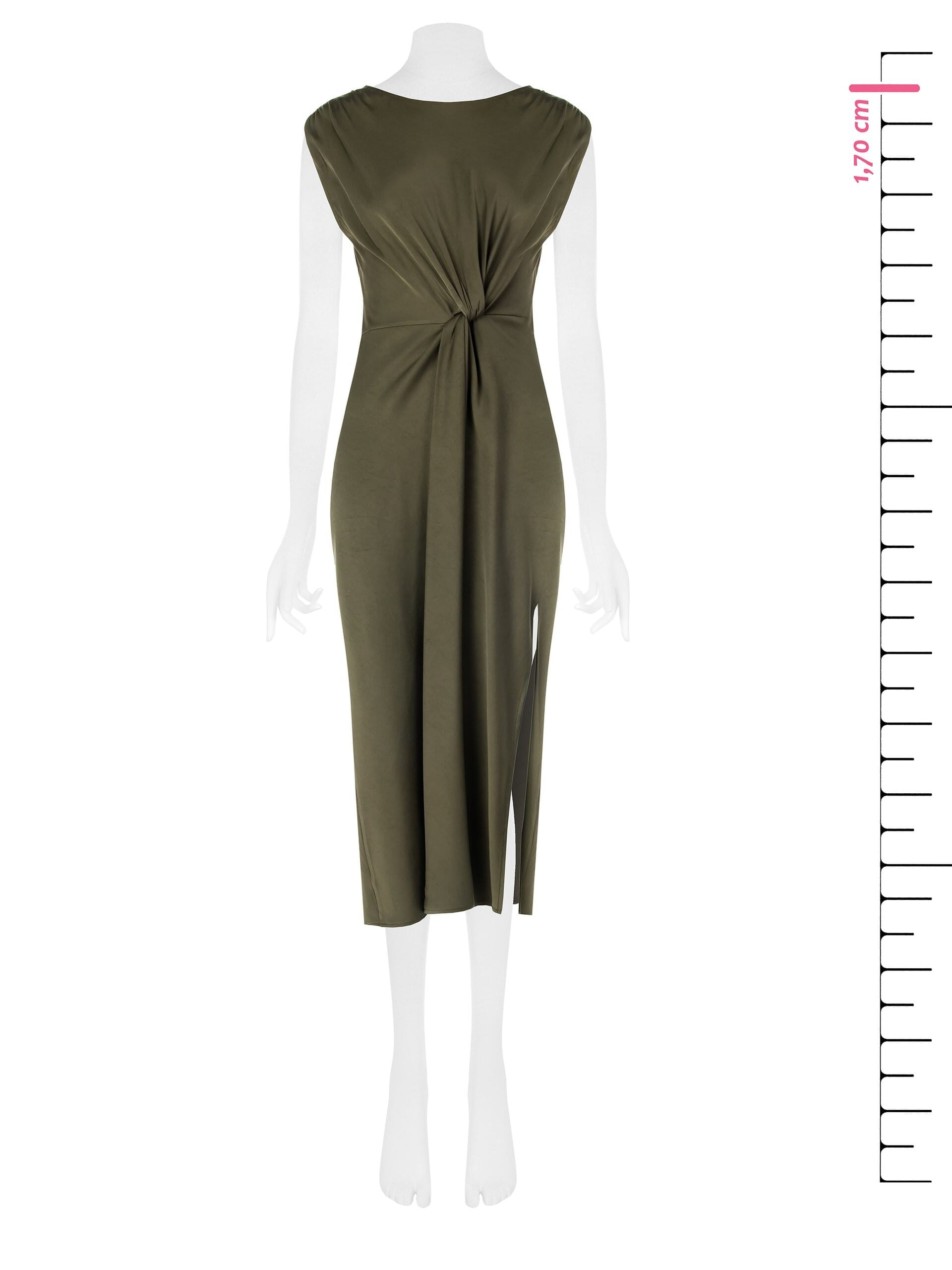 Abito In Tessuto Scivolato Con Spacco E Nodo Frontale Rinascimento