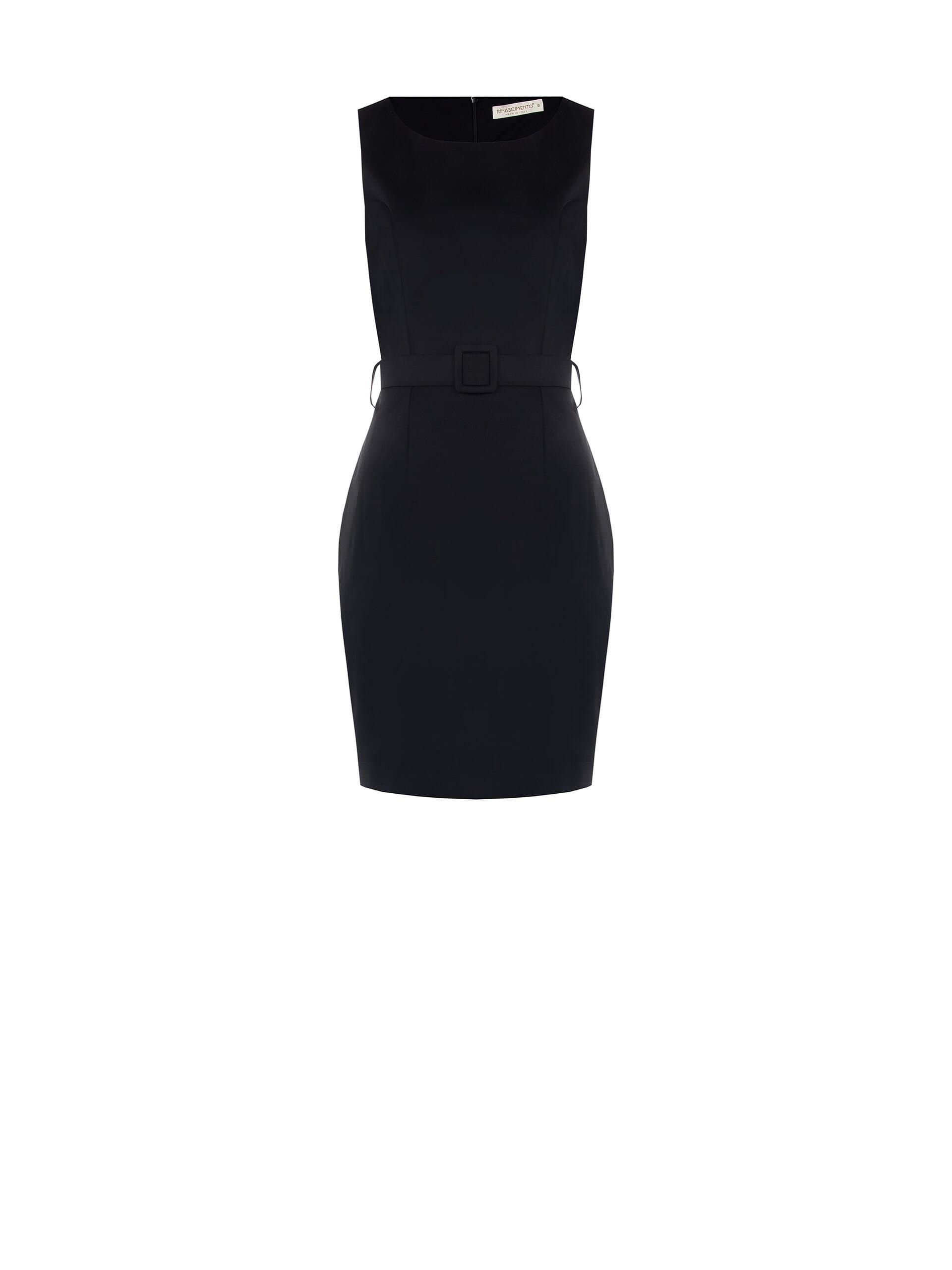 Abito Corto A Tubino In Misto Cotone Con Cintura Rigida Coordinata Rinascimento