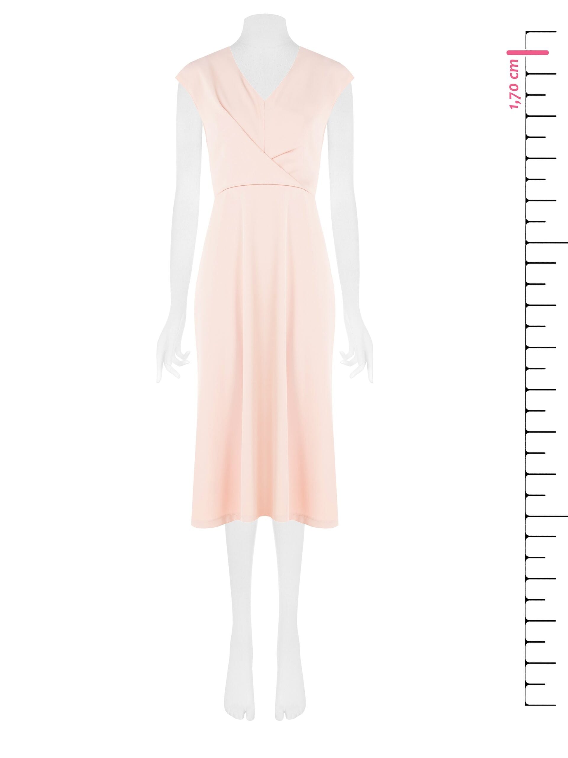 Abito Midi In Tessuto Fluido Con Scollo A V Rinascimento