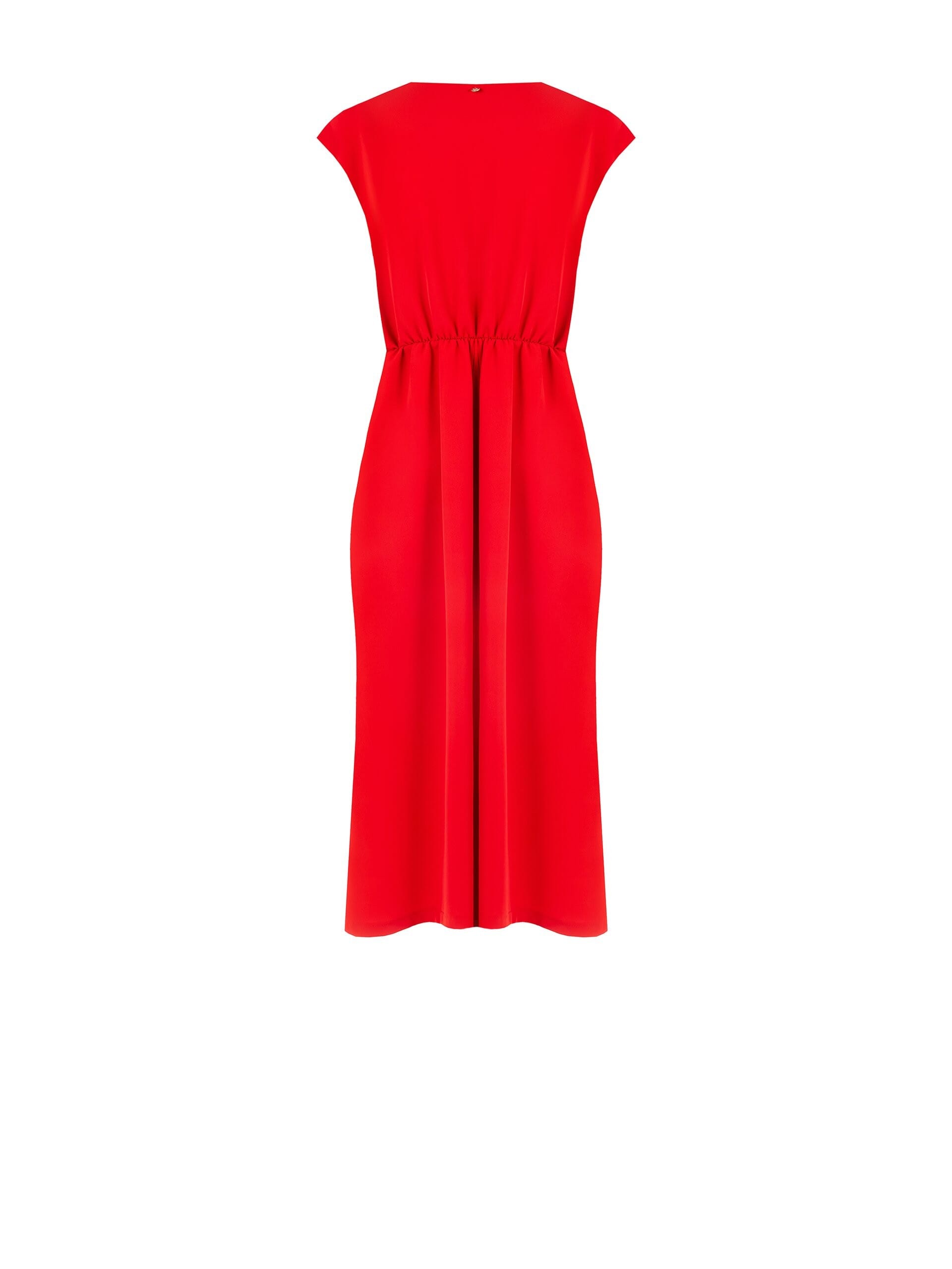 Abito Midi In Tessuto Fluido Con Scollo A V Rinascimento