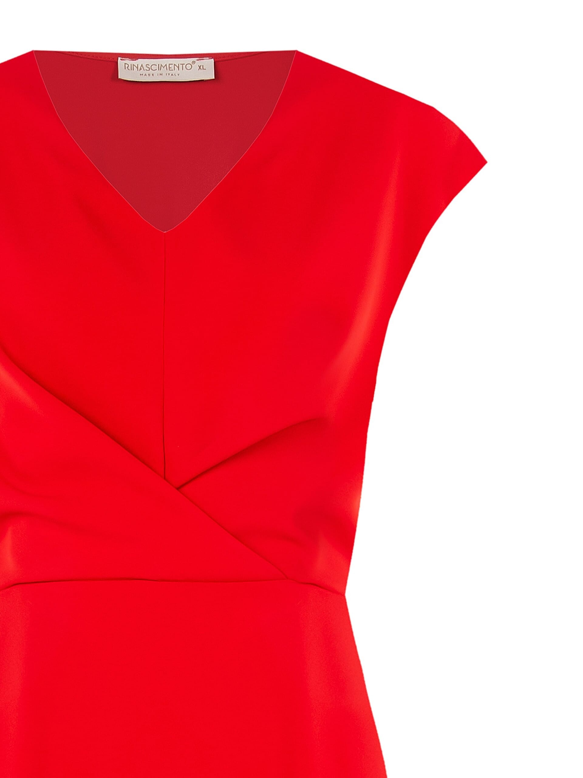 Abito Midi In Tessuto Fluido Con Scollo A V Rinascimento