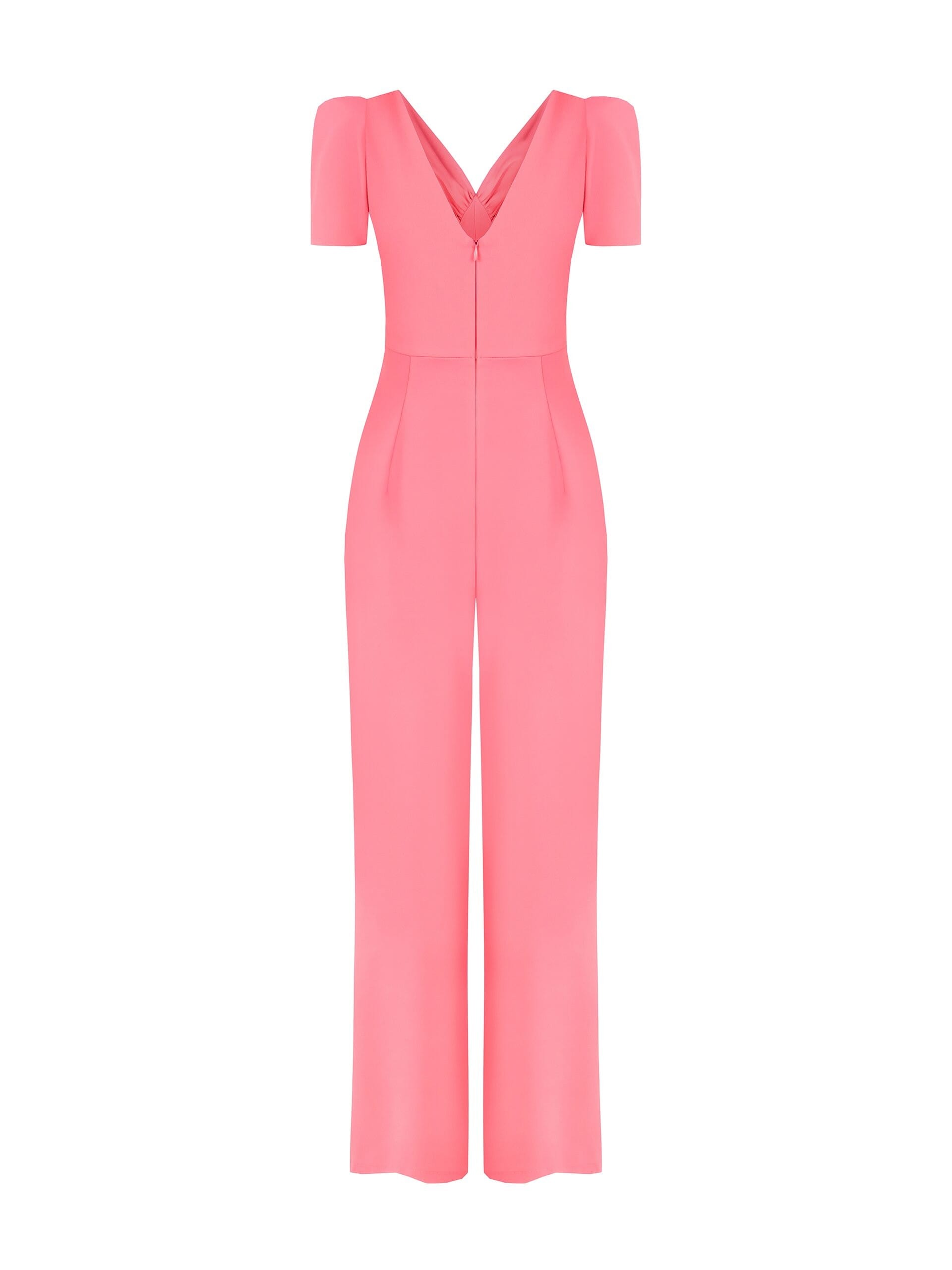 Combinaison intégrale en tissu fluide avec double encolure en V et broche nœud en strass Rinascimento