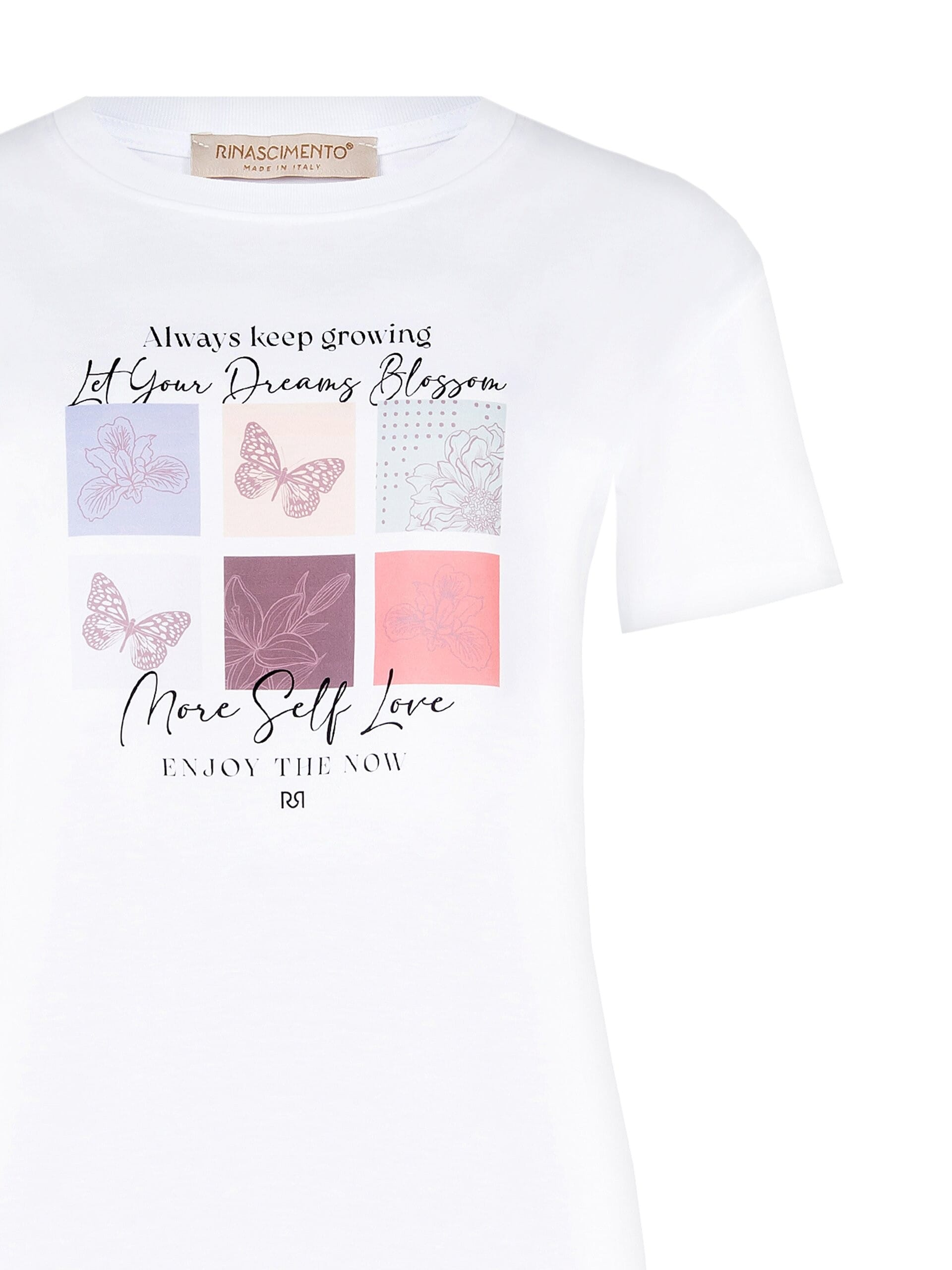 Rinascimento Regular Cotton T-Shirt with Butterfly Print
