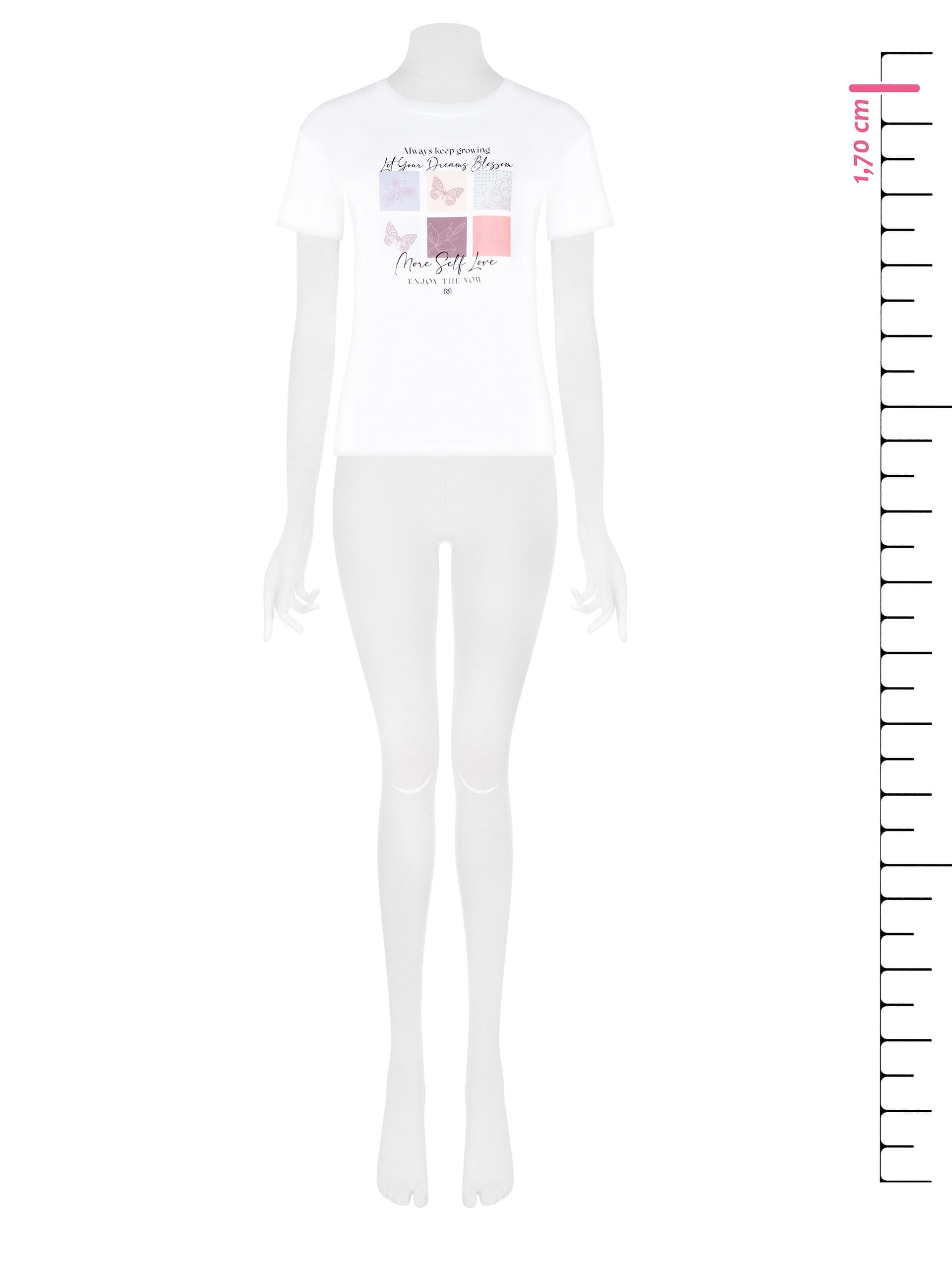 Rinascimento Regular Cotton T-Shirt with Butterfly Print