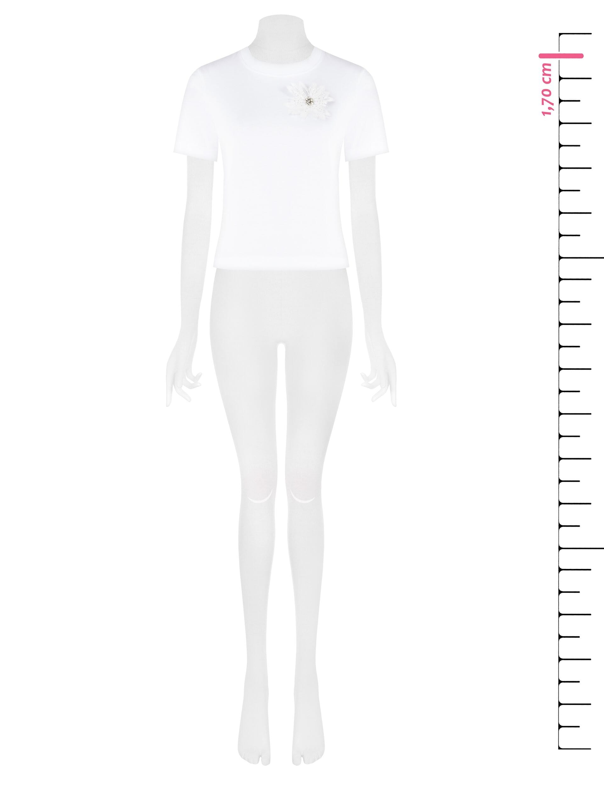 T-Shirt Ampia In Cotone Con Spilla Fiore Rinascimento